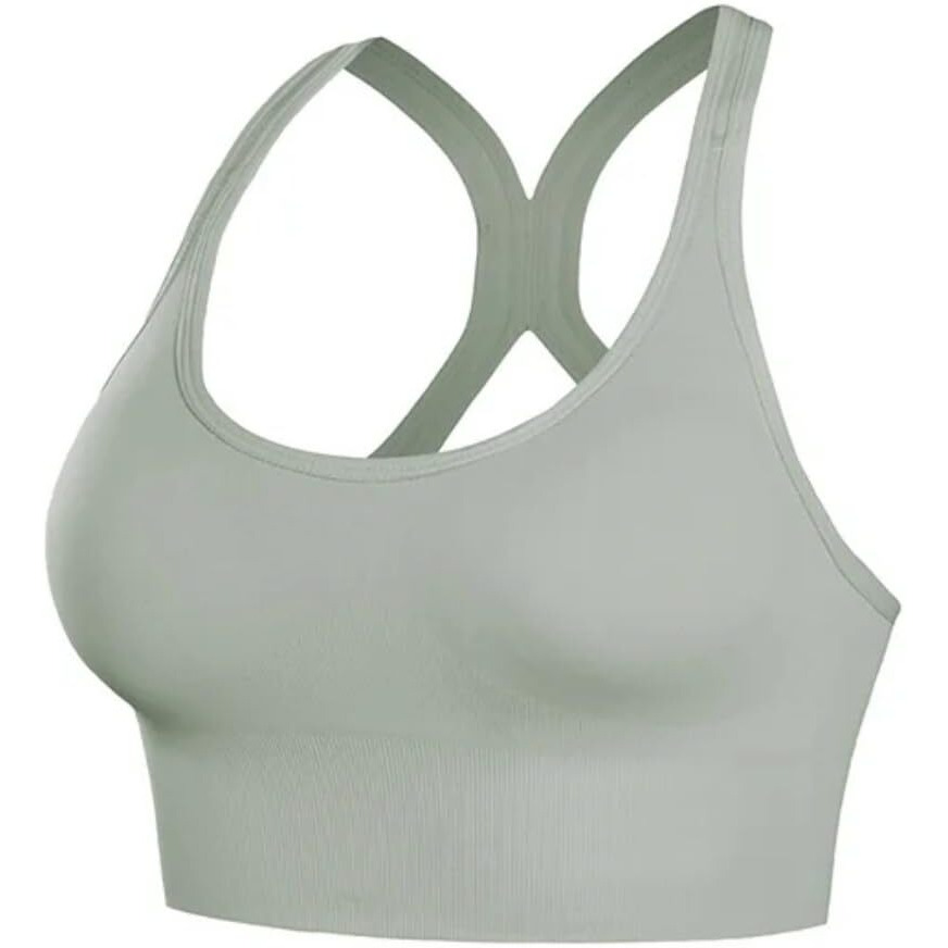 Glamoras Women's Nylon Spandex Padded Non Wired Racer Back Sports Bra For Gym, Cardio, Zumba And Yoga | Everyday Active Wear For Girls | Size M To 2Xl Green