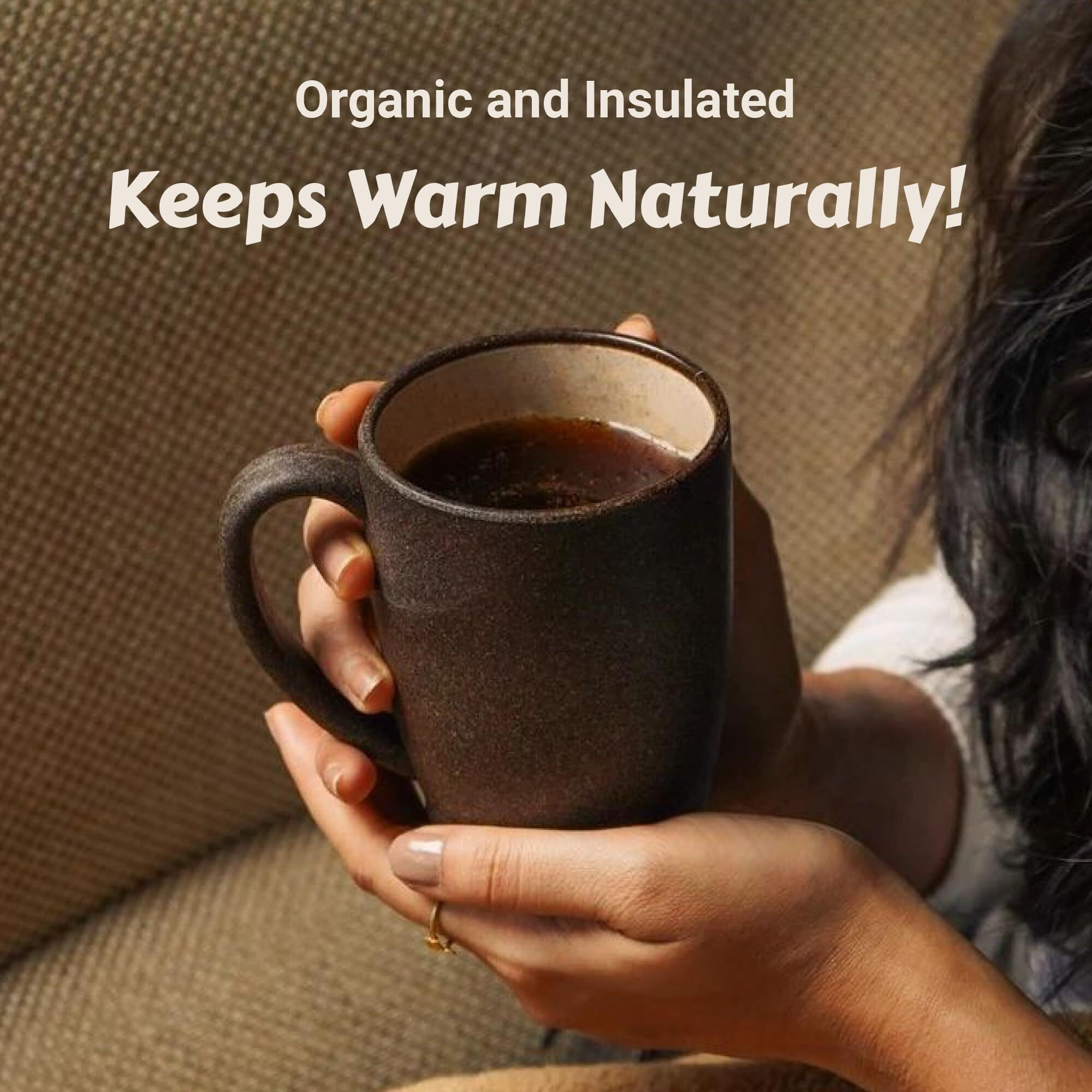 Mae Coffee Mug With Lid | 370 Ml | Crafted From Used Coffee Grounds | Eco Friendly & Sustainable Cup | Insulated | Microwave Safe | Travel Friendly | Spill Proof | Office | Home | Gift | Mug | 1 Pc