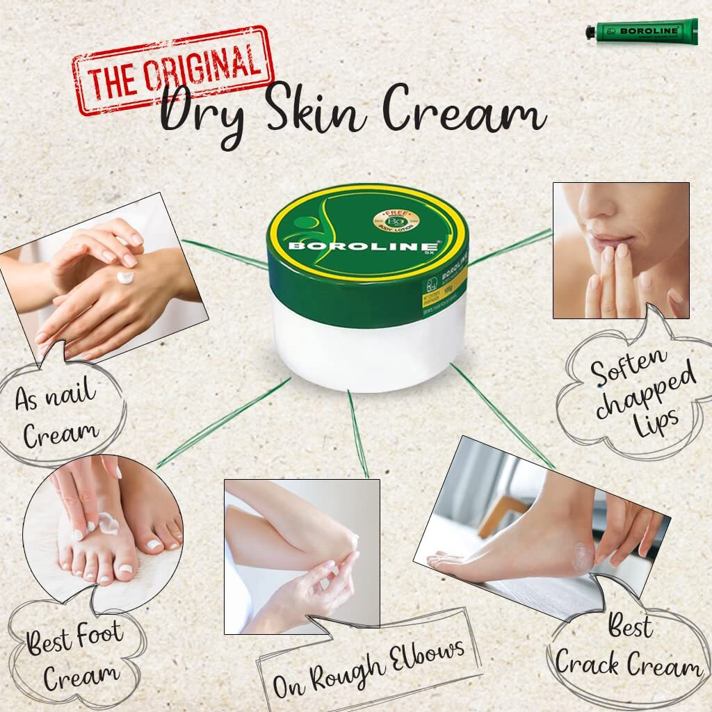Boroline Dry Skin Care | Antiseptic Cream 40Gm X 4 | Ayurvedic Cream For Dry Skin | Softens Chapped Lips, Repair Cracked Heels | Smoothens Rough Hands Overnight In Winter (Pack Of 4)