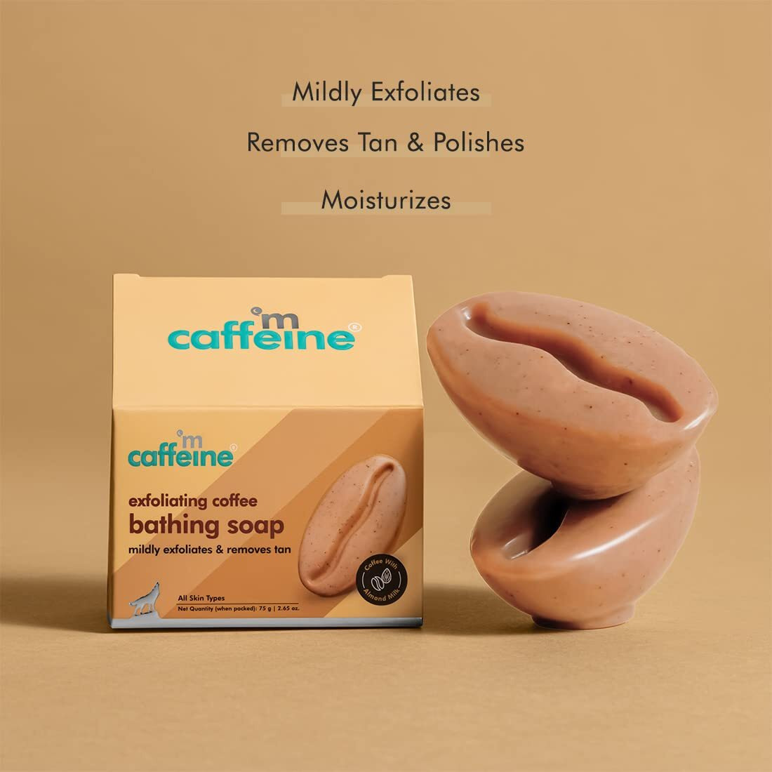Mcaffeine Exfoliating Tan Removal Soap With Coffee, Almond Milk & Caramel | De Tan Bathing Soap |With Fresh Coffee Aroma For Both Women And Men