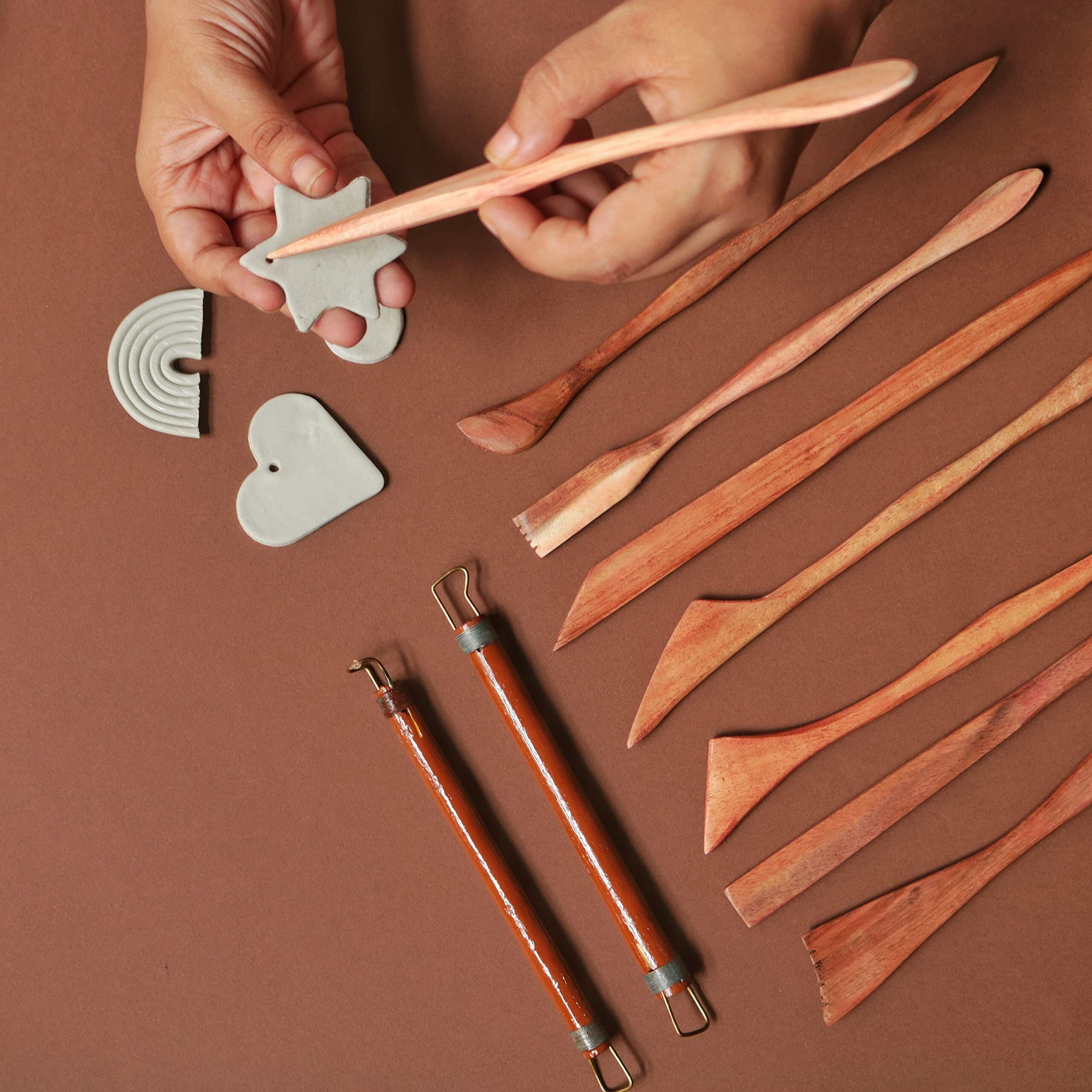 Artright Artists' Clay Modelling Tools (Set Of 10) Craft Modelling & Sculpting Tools For Pottery, Sculptures, Polymer, Paper & Mache - 10 Pcs