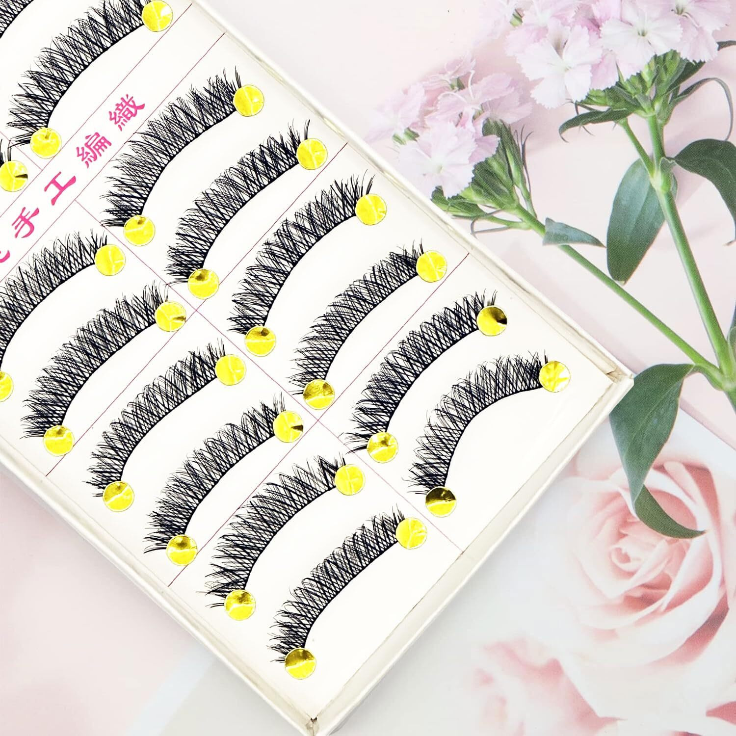 Massmot 10 Pairs False Eyelashes, Natural & Soft Long Eyelashes, Wispy Handmade Fake Eyelashe (A0002)