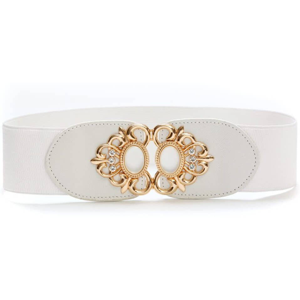 Shining Diva Fashion Latest Stylish Waist Belt For Women Dresses Jeans Skirts Hip Saree Western Traditional (White 02)