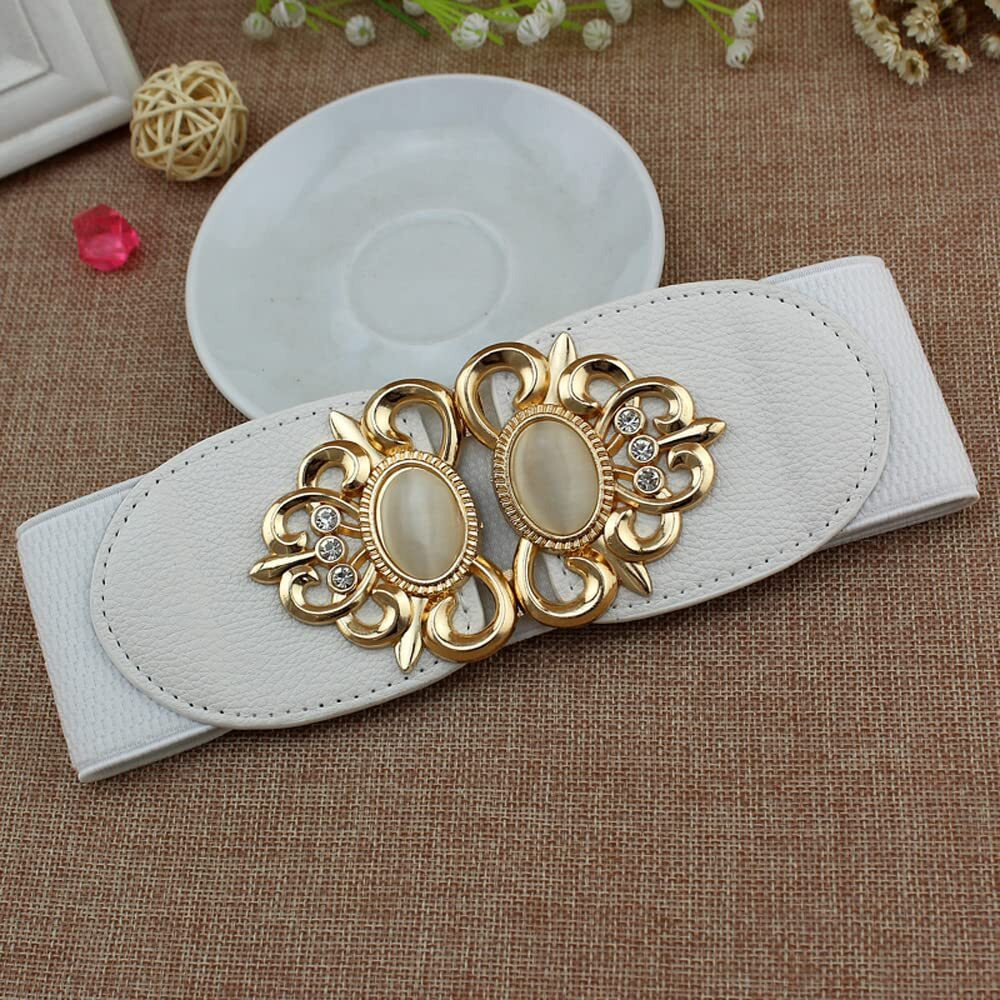 Shining Diva Fashion Latest Stylish Waist Belt For Women Dresses Jeans Skirts Hip Saree Western Traditional (White 02)