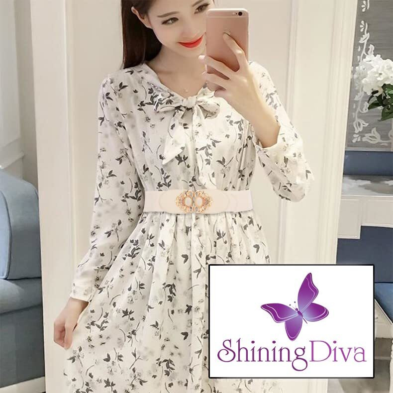Shining Diva Fashion Latest Stylish Waist Belt For Women Dresses Jeans Skirts Hip Saree Western Traditional (White 02)