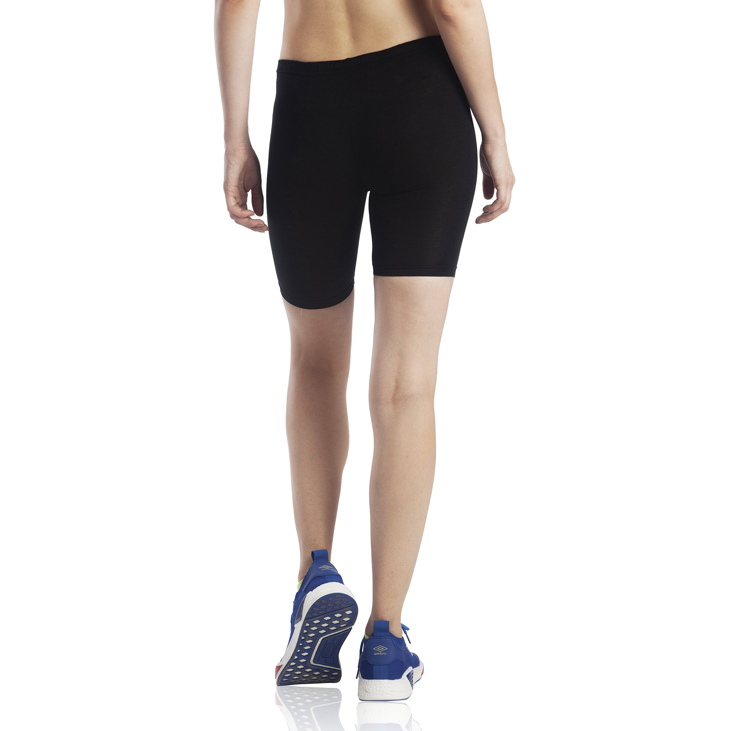 Lavos Women Under Dress Sports Cycling Shorts, Bamboo Cotton Activewear Yoga Gym Workout Anti-Bacterial Uniform, Elastic Mid Waist Shorties Tights For Womens And Girls(M) Black