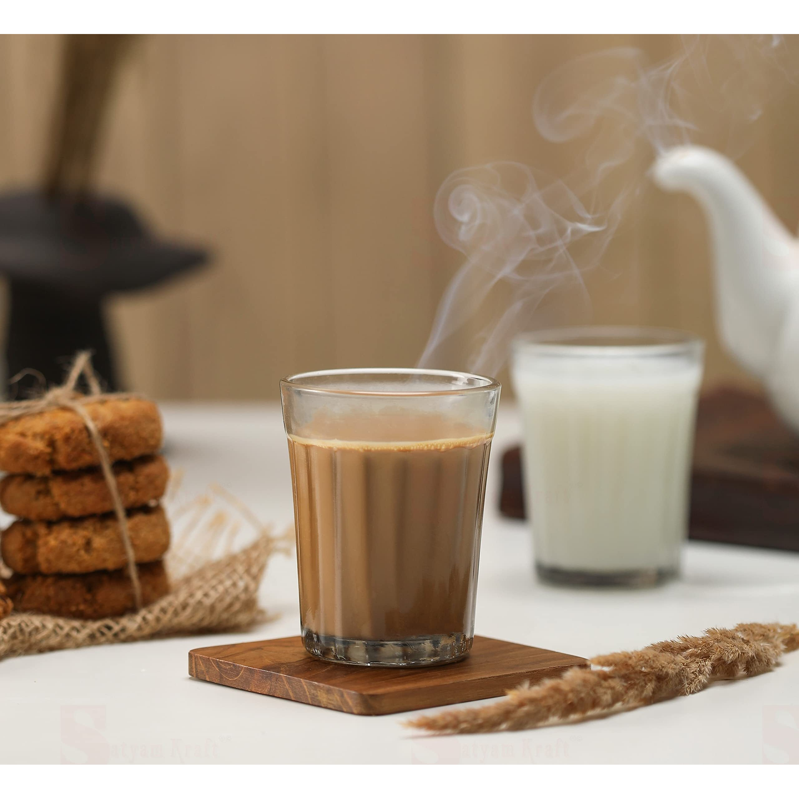Satyam Kraft 12 Pcs Tea Chai Milk Coffee Small Glass Cups Mug Best Items Home Crockery For, Women, Men, Girls For Gifting In Valentine (Transparent, Pack Of 12) (100 Ml)