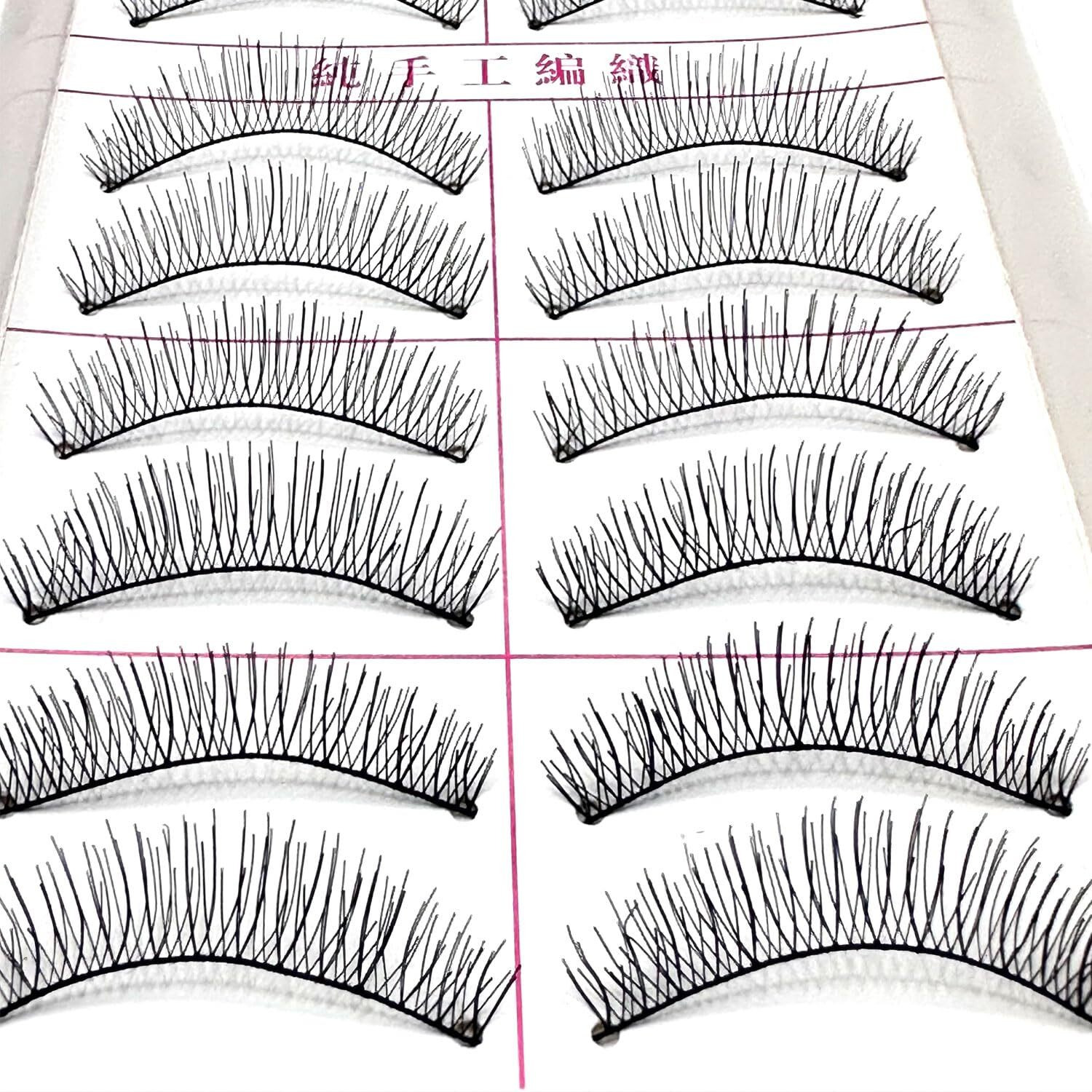 Massmot 10 Pairs False Eyelashes, Natural & Soft Long Eyelashes, Wispy Handmade Fake Eyelashe (A0216)