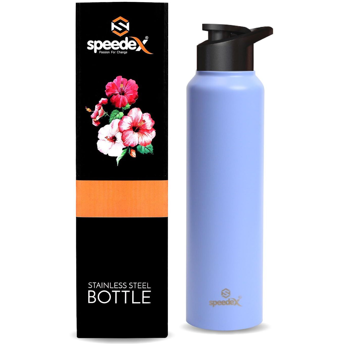 Speedex Stainless Steel Water Bottle 1 Litre, Leakproof Sipper Cap 1 Ltr, Pastel Purple, Bottles 1+ Litre For School, Gym, Office, Boys, Girls, Men, Women, Kids 1Ltr - 1000 Ml - Set Of 6