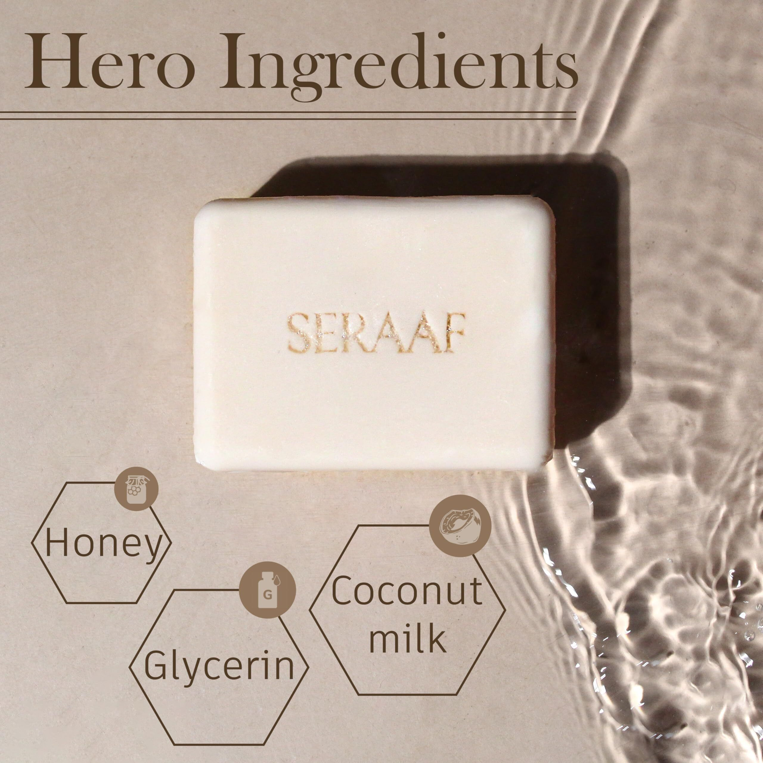 Seraaf Coconut Milk And Honey Soap Pack Of 4, Handmade Natural Soaps For Bath - Moisturizes, Nourishes, And Provides Long Lasting Hydration Perfect Organic Soap For Dry Skin Of Men & Womens