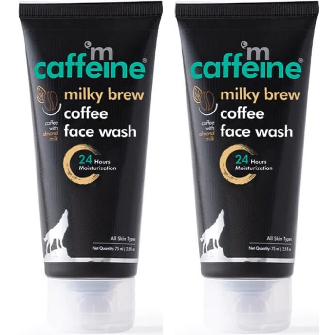 Mcaffeine Milk & Coffee Face Wash For Dry Skin (Pack Of 2) | Dry Skin Face Wash For Men & Women With Almond Milk & Shea Butter | Daily Use Face Cleanser | Natural & 100% Vegan (150 Ml)