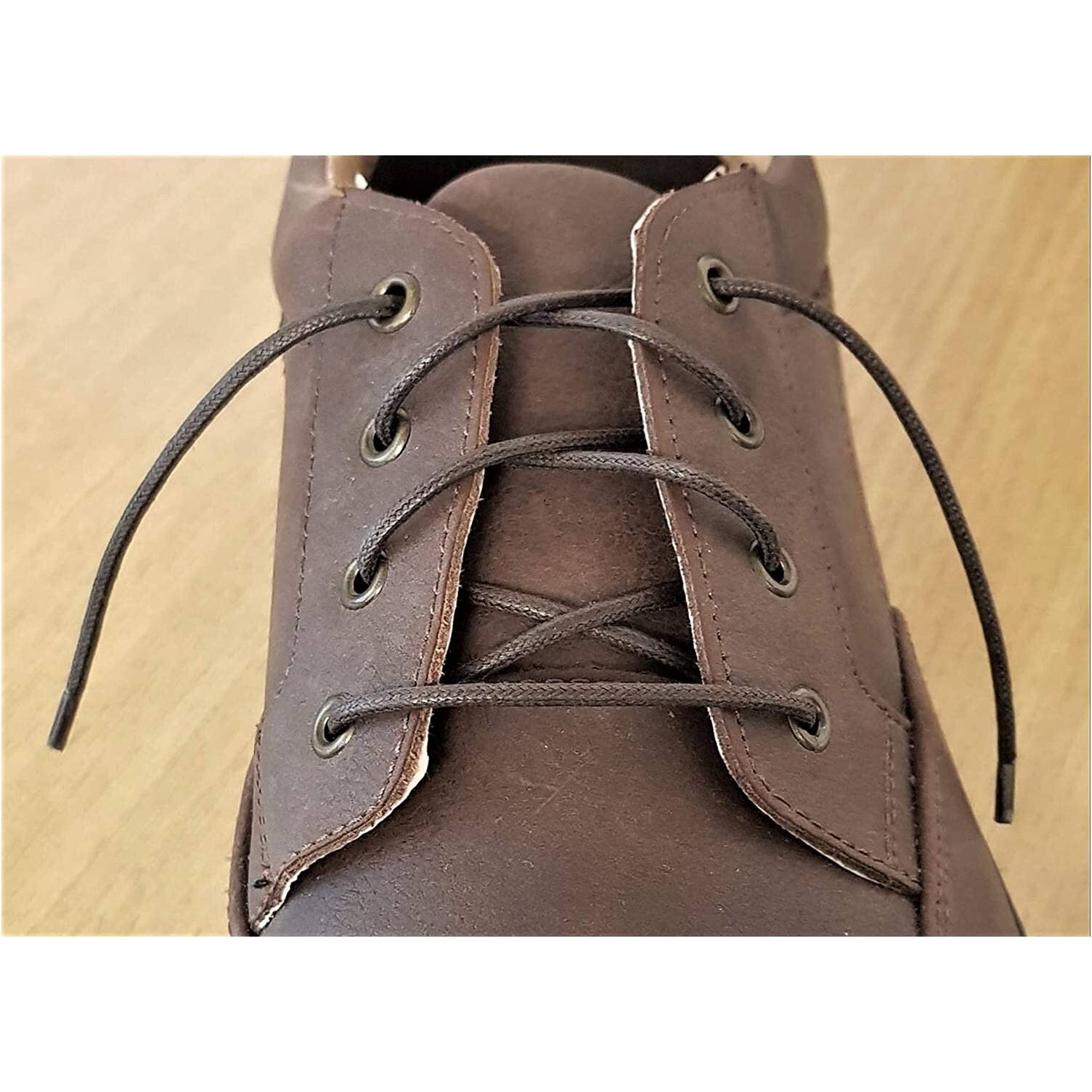 Lify Waxed Cotton Extra Thin Dress Round Shoelaces For Formal Shoes, Available In 60Cm (23.62'') & 80Cm (31.5'') - 2 Pair Pack (Coffee (Dark Brown), 60Cm (23.62'' Inch))