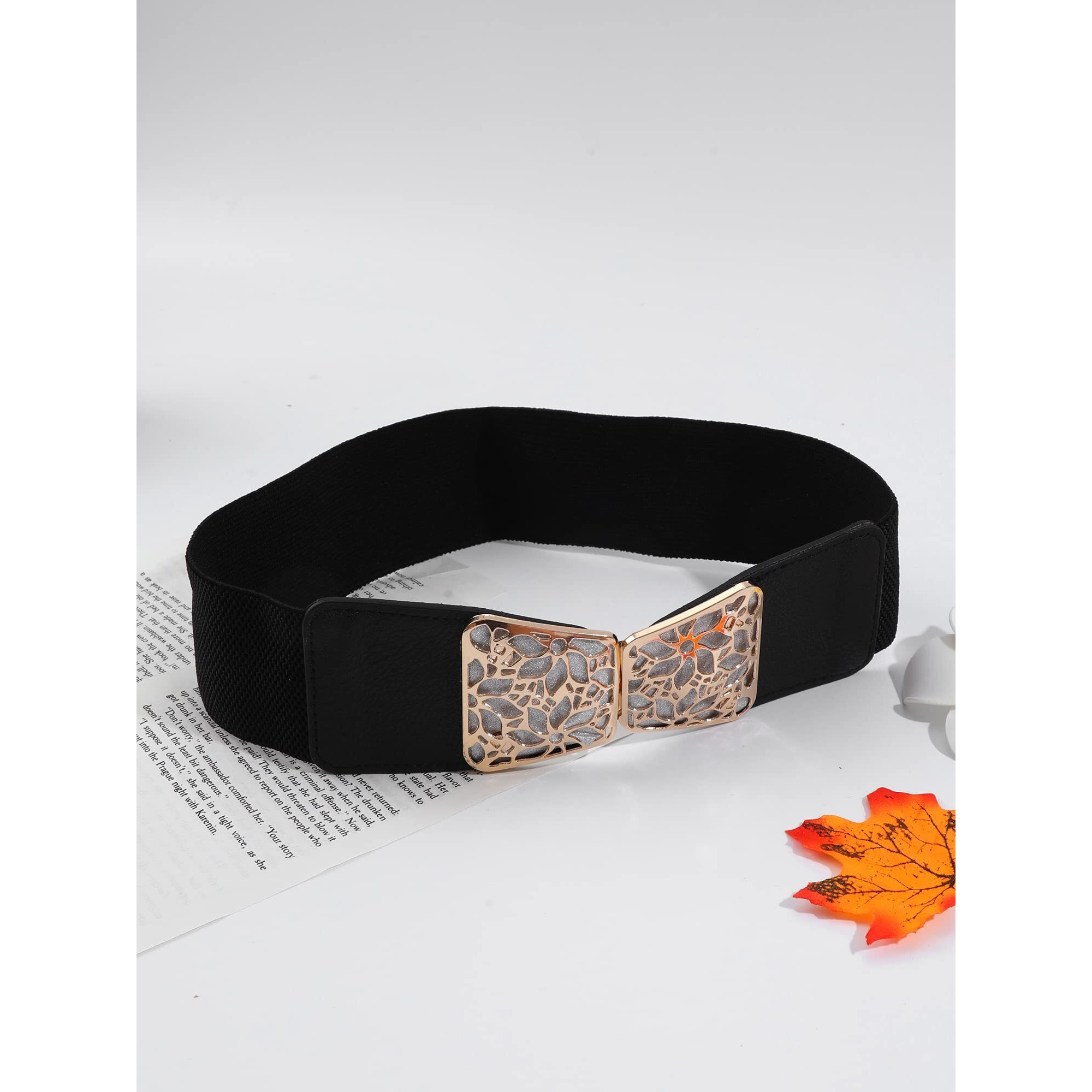 Shining Diva Fashion Waist Belt For Women Dresses Jeans Skirts Hip Saree Western Traditional (Black) (14814Wb)