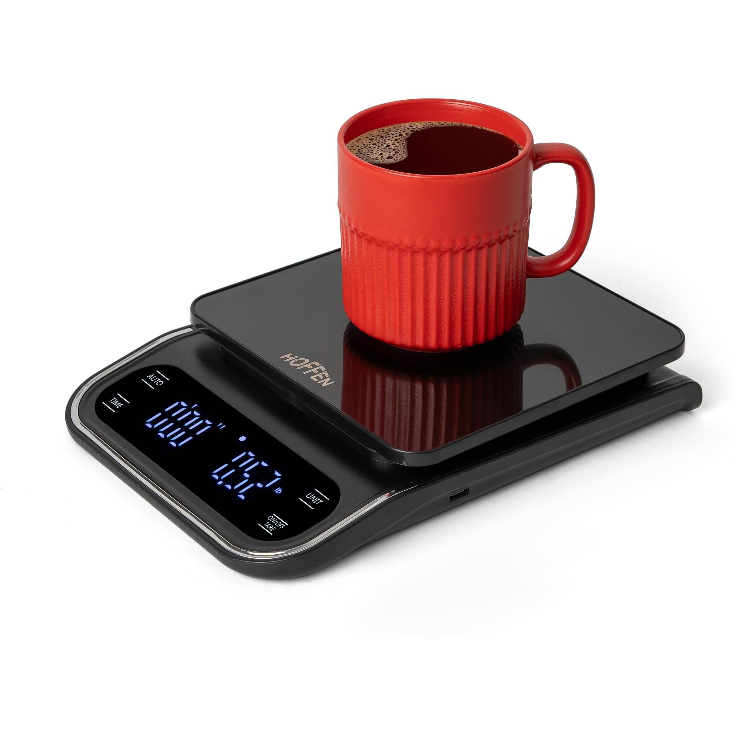 Hoffen Digital Kitchen/Coffee Weighing Scale, Weight Machine With Timer For Use Of Accurate Taste Of Coffee Every Time For Coffee Lovers, 2 Year Warranty & Battery Included