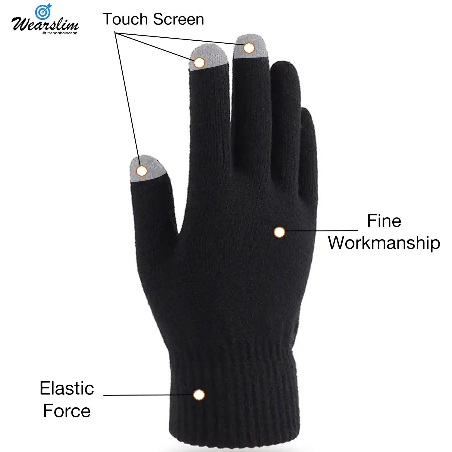 Wearslim Wool Winter Casual Style Beanie Hats Scarf Gloves Set, Winter Warm Knit Skull Cap With Gloves, Neck Warmer For Men Women-Grey, Free Size