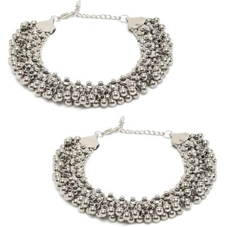 Youbella Jewellery German Silver Plated Stylish Handmade Payal Anklets For Girls And Women (Style 1)