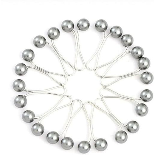 Yptc Hijab Pins Cute Crystal Rhinestone Ball Pearl Brooch Pins Headscarf Shawl Scarf Muslim Hijab Scarf Clips Safety Pins Buttons Wedding Dress Decorative 12 (Hijab Silver Button)