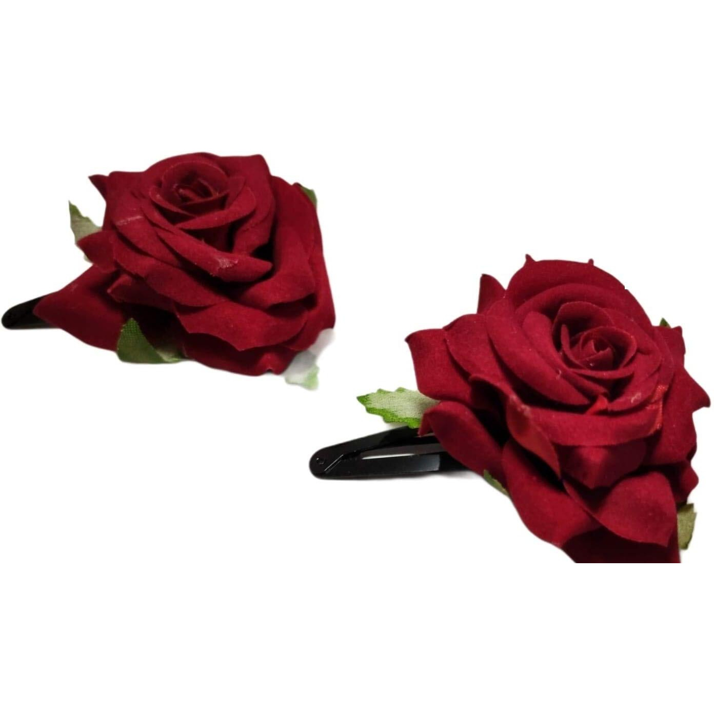 Lyf5Star Handmade Artificial Red Rose Flower Tiktok Hairpin | Bridal Hair Accessories | Artificial Red Rose Hair Pin | Stylish And Elegant Hair Accessories For Women & Girls | Pack Of 2