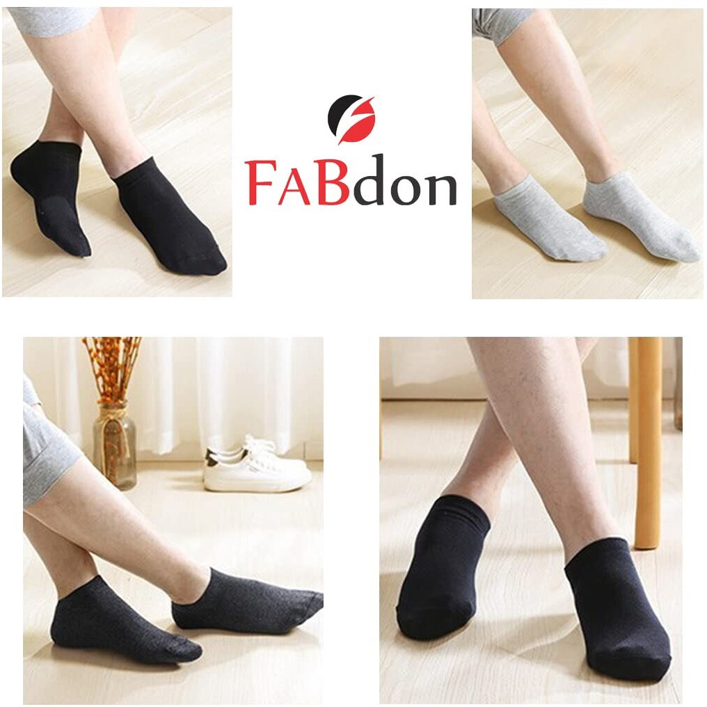 Fabdon Unisex Low Cut Loafer Sock I Made With Durable, Breathable Ankle Length Cotton Free Size I Anti-Slip, Odour Free I For Gym Sports Hiking Casual Wear Running Men & Women I Set Of 4  Multicolor
