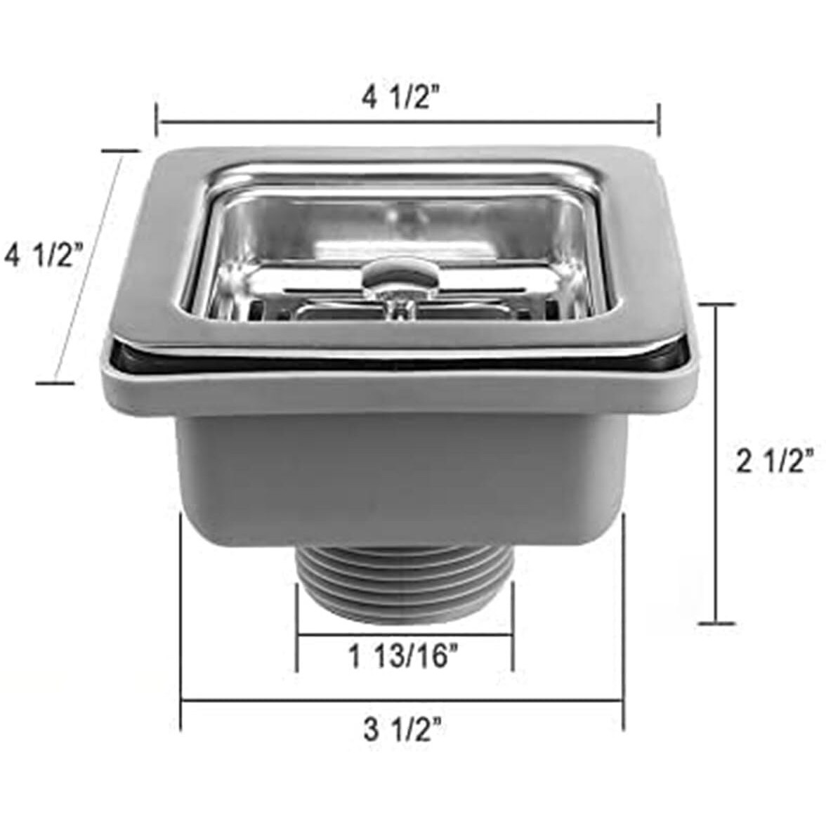 Evanex 27 X 18 X 10 Inches Handmade Matt Finish Single Bowl 304 Grade Stainless Steel Kitchen Sink/Sink For Kitchen With Square Drainer And Ss Fruit Basket