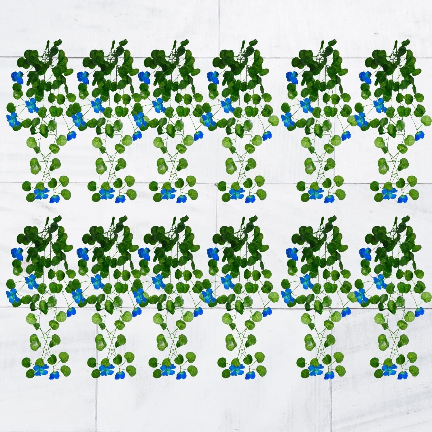Decorebugs Artificial Flower Plants Leaves Hanging Ivy Garlands Plant Greenery Vine Creeper Home Decor Door Wall Balcony Decoration Party Festival Craft (Pack Of 12)