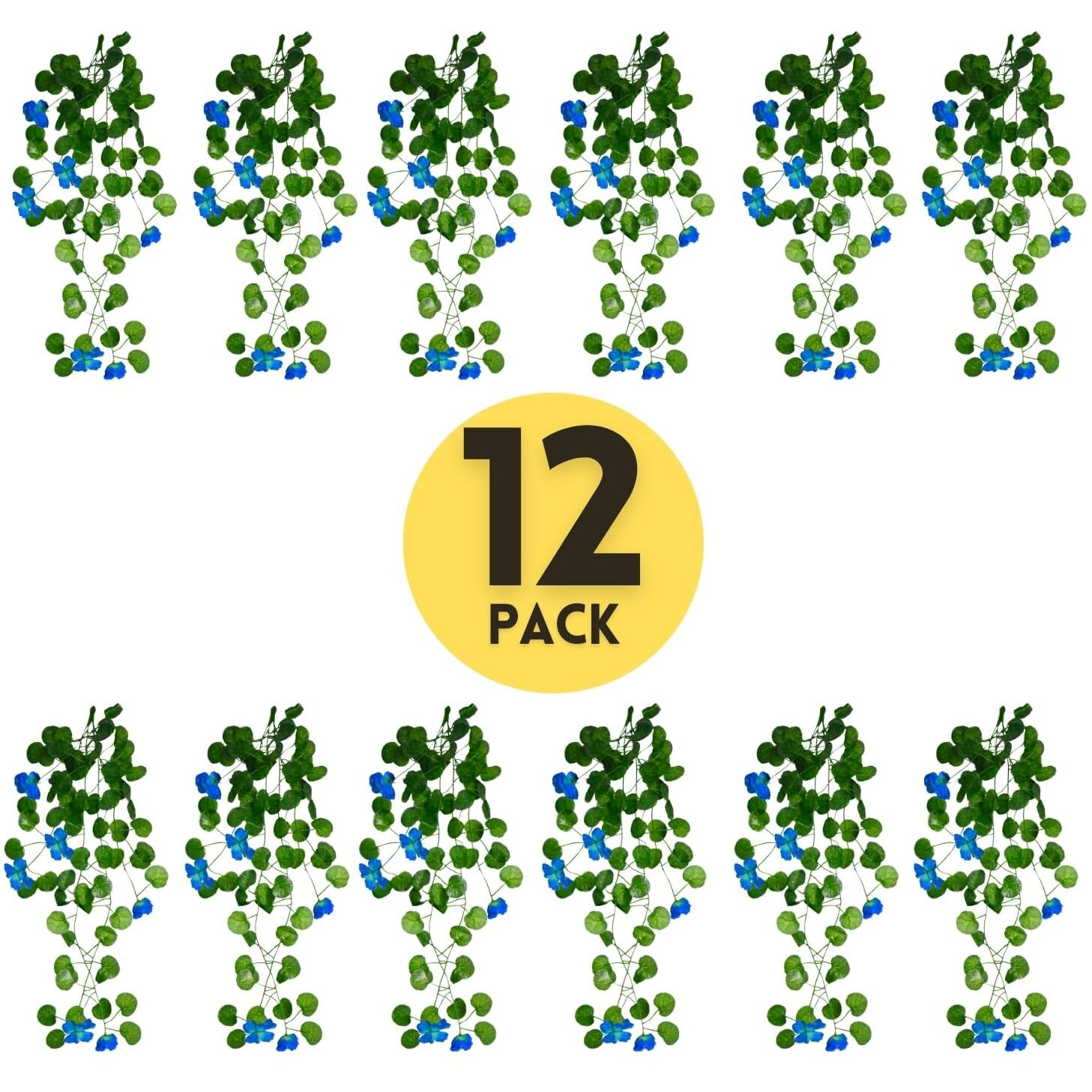Decorebugs Artificial Flower Plants Leaves Hanging Ivy Garlands Plant Greenery Vine Creeper Home Decor Door Wall Balcony Decoration Party Festival Craft (Pack Of 12)