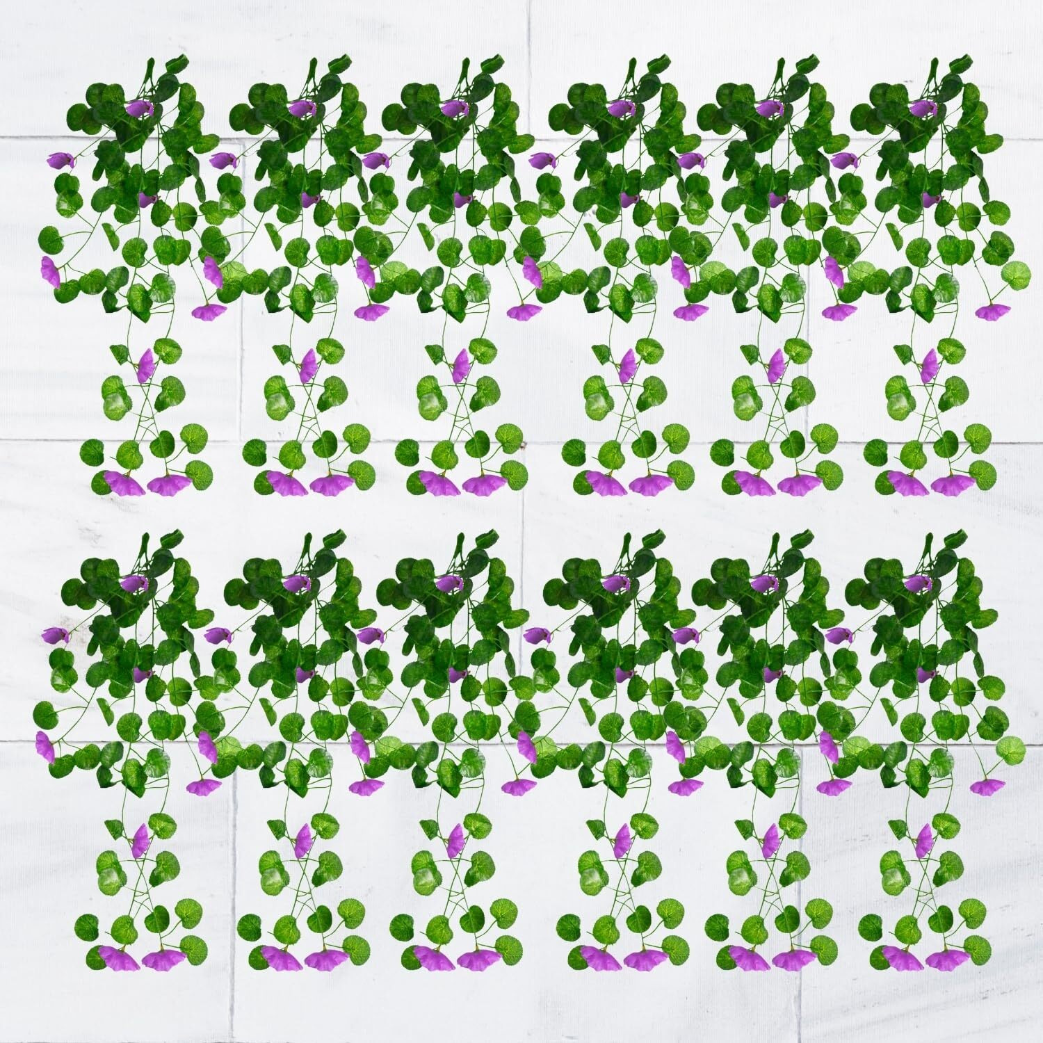 Decorebugs Artificial Flower Plants Leaves Hanging Ivy Garlands Plant Greenery Vine Creeper Home Decor Door Wall Balcony Decoration Party Festival Craft (Pack Of 12)