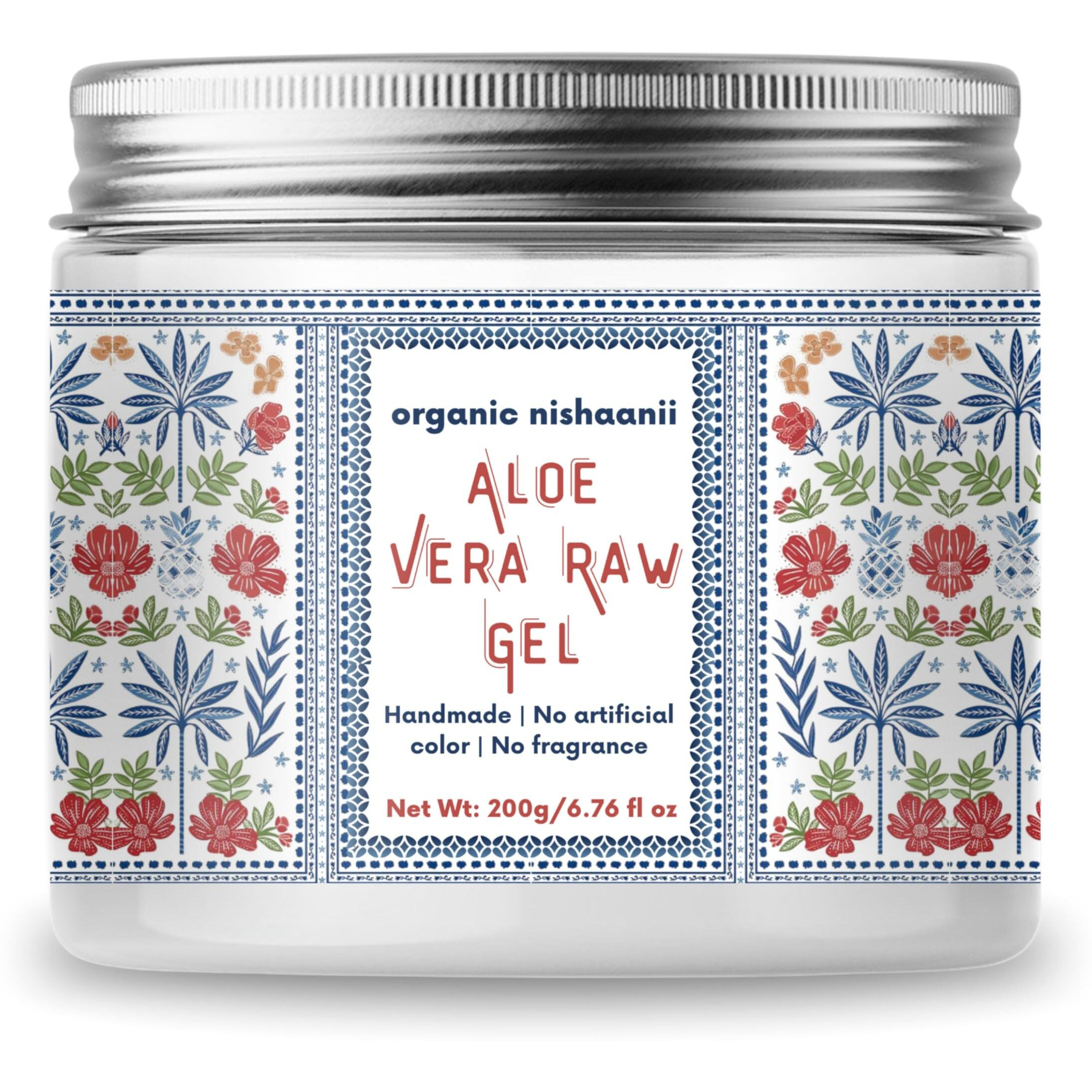 Organic Nishaanii Aloe Vera Gel | 99% Pure & Handmade | Multipurpose For Face, Hair & Skin | No Artificial Color, No Fragrance | Paraben-Free | 200Ml