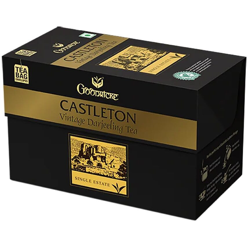 Goodricke Castleton Vintage Darjeeling Tea Bags - 25 Teabags (Pack Of 1) | Single Estate Whole Leaf Chai | 100% Organic & Natural Tea | Premium Black Tea With Rich Taste & Aroma