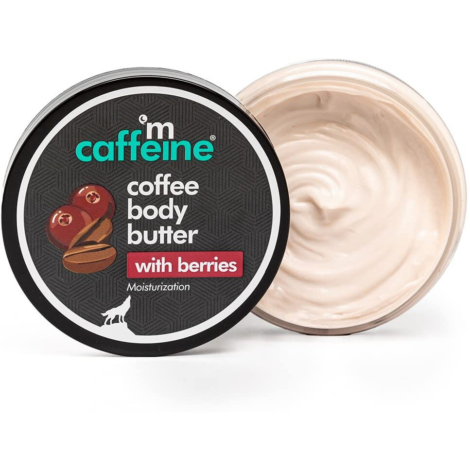 Mcaffeine Coffee & Berries Body Butter With Shea Butter For Deep Moisturization & Soft Skin -Nourishes Dry Skin | Vitamin C Rich Non-Sticky Moisturizer With Fruity Coffee Aroma | For Women & Men -100G