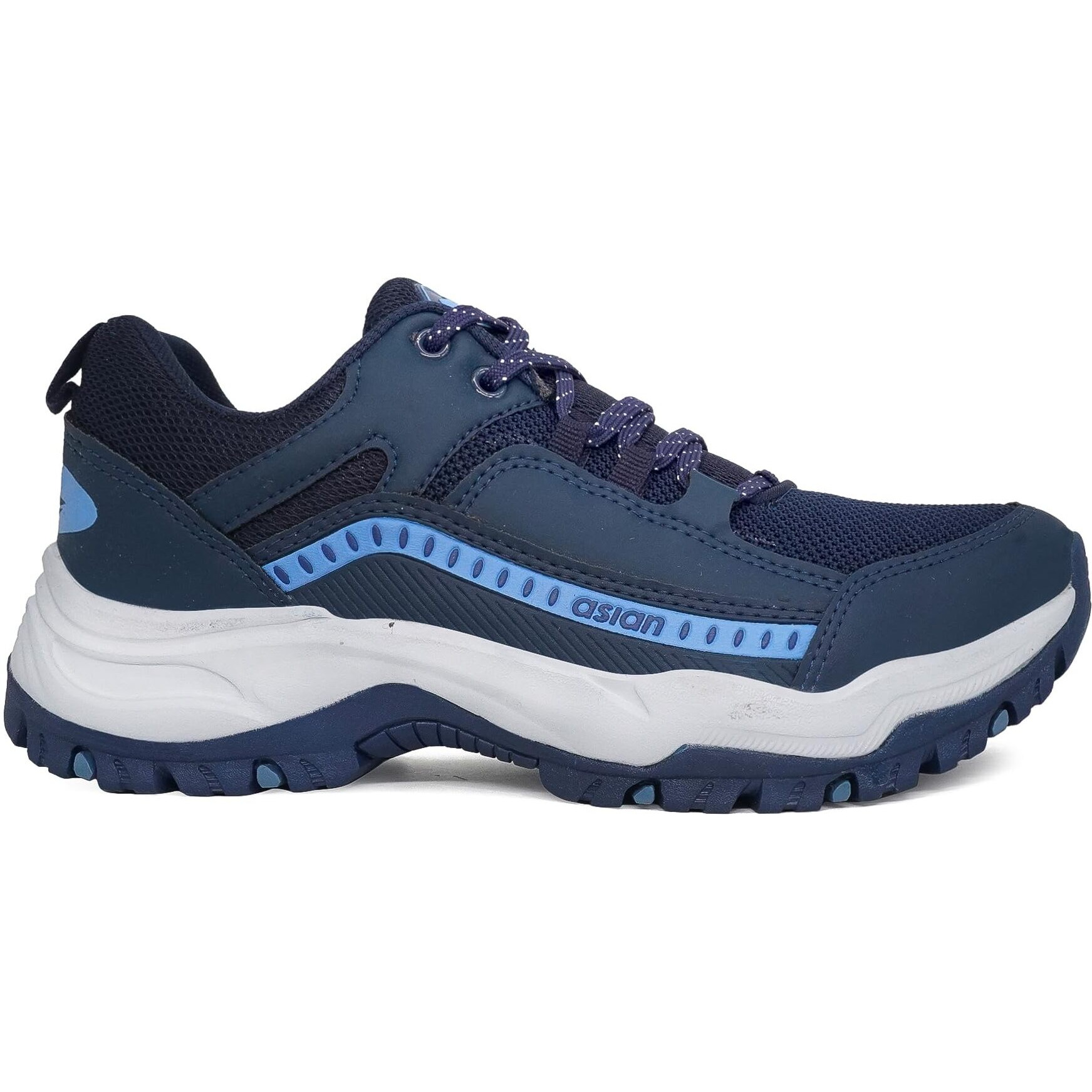 Asian Men's Everest-01 Sports Trekking & Hiking,Walking Shoes With Rubber Outsole & Memory Foam Insole Lace-Up Shoes For Men's & Boy's Navy
