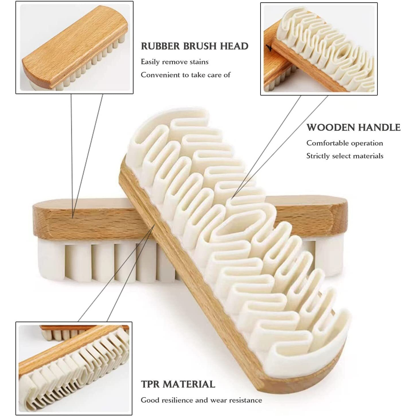 Afrodite Tpr Suede Shoe Cleaning Brush, Dry-Brushing For Dust Removal, Magic Silicone Wood Brush For Cleaning Suede/Nubuck/Leather Material Of Shoes Bags And Clothes (1Pc)