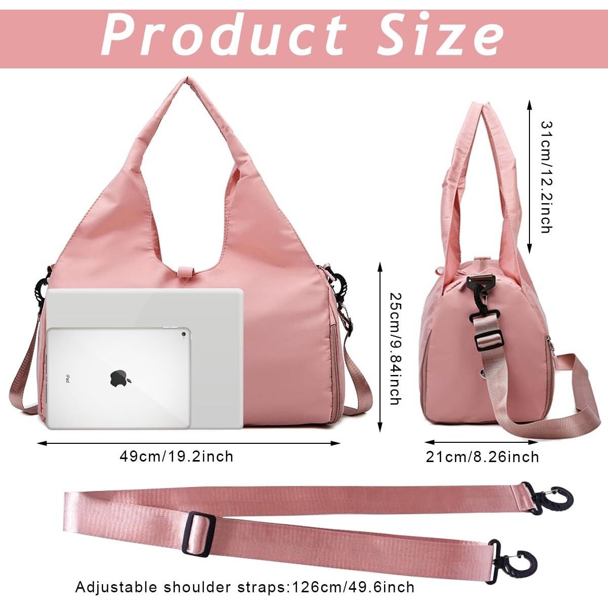 Palay Women's Travel Duffle Yoga Bag Large Carry Bag With Shoe Compartment & Wet Compartment Travel Bag Men's Gym Sports Gym Bag For Yoga Mats & Yoga