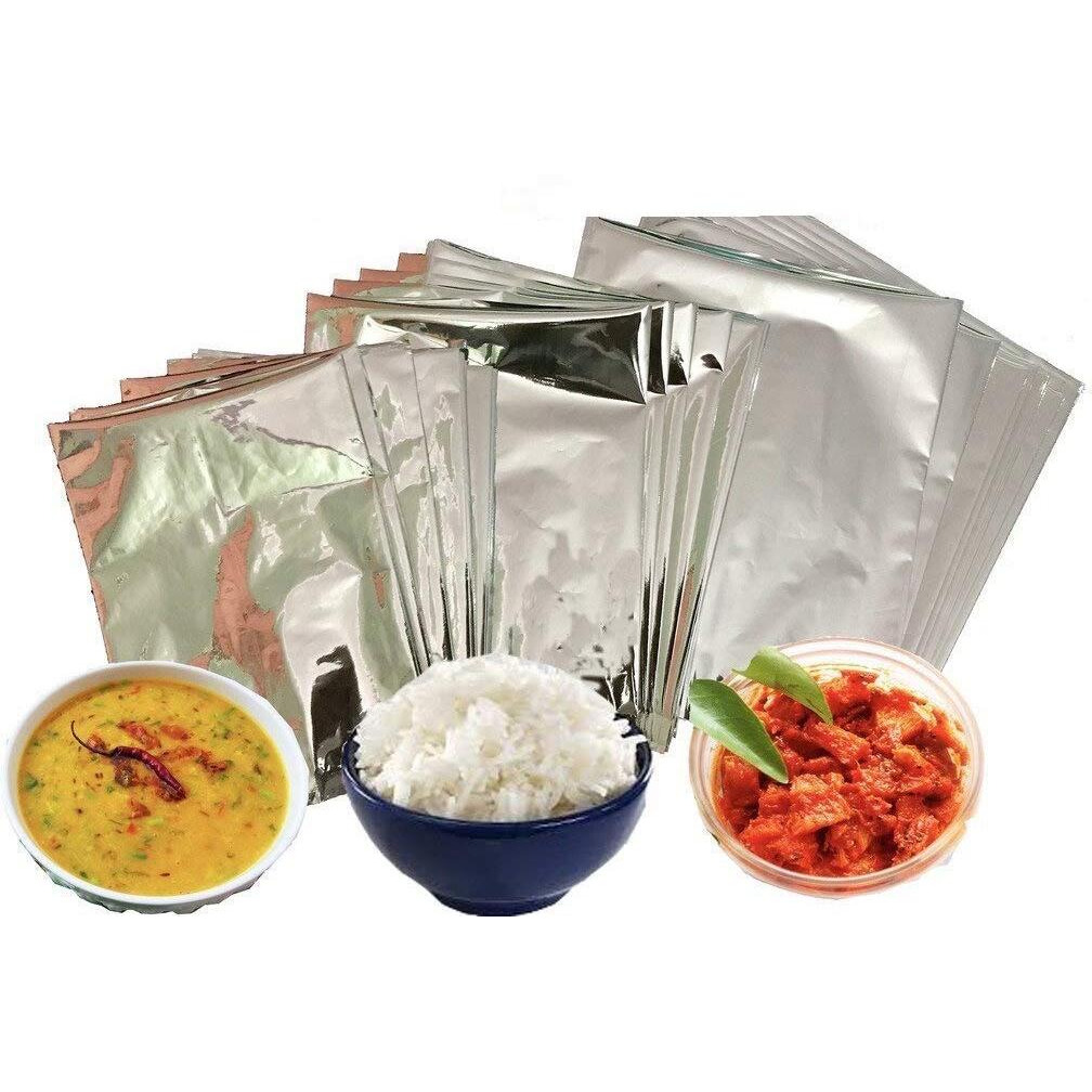 Classic Eco Friendly Bags Hot N Fresh- Aluminium Silver Foil Plastic Pouches Bags For Multipurpose Zip-Lock For Tea, Coffee, Food Packaging Metalized Hot/Dry Food Parcel Bags, Pack Of 100 (8X10)