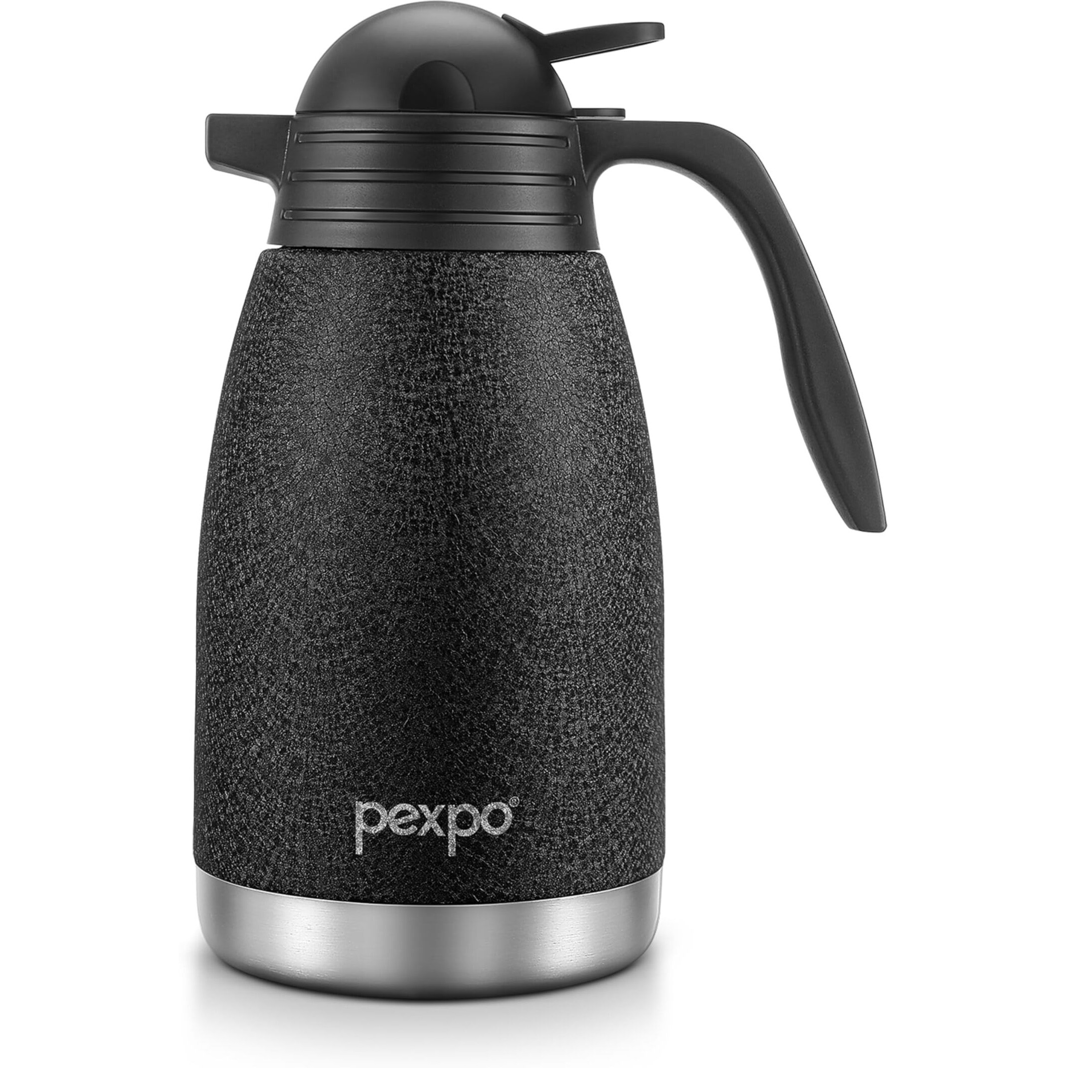 Pexpo Cosmo Stainless Steel Thermal Carafe |1500Ml,Black | Double Walled Vacuum Insualted With Lid - Coffee/Tea Carafe Heat & Cold Retention
