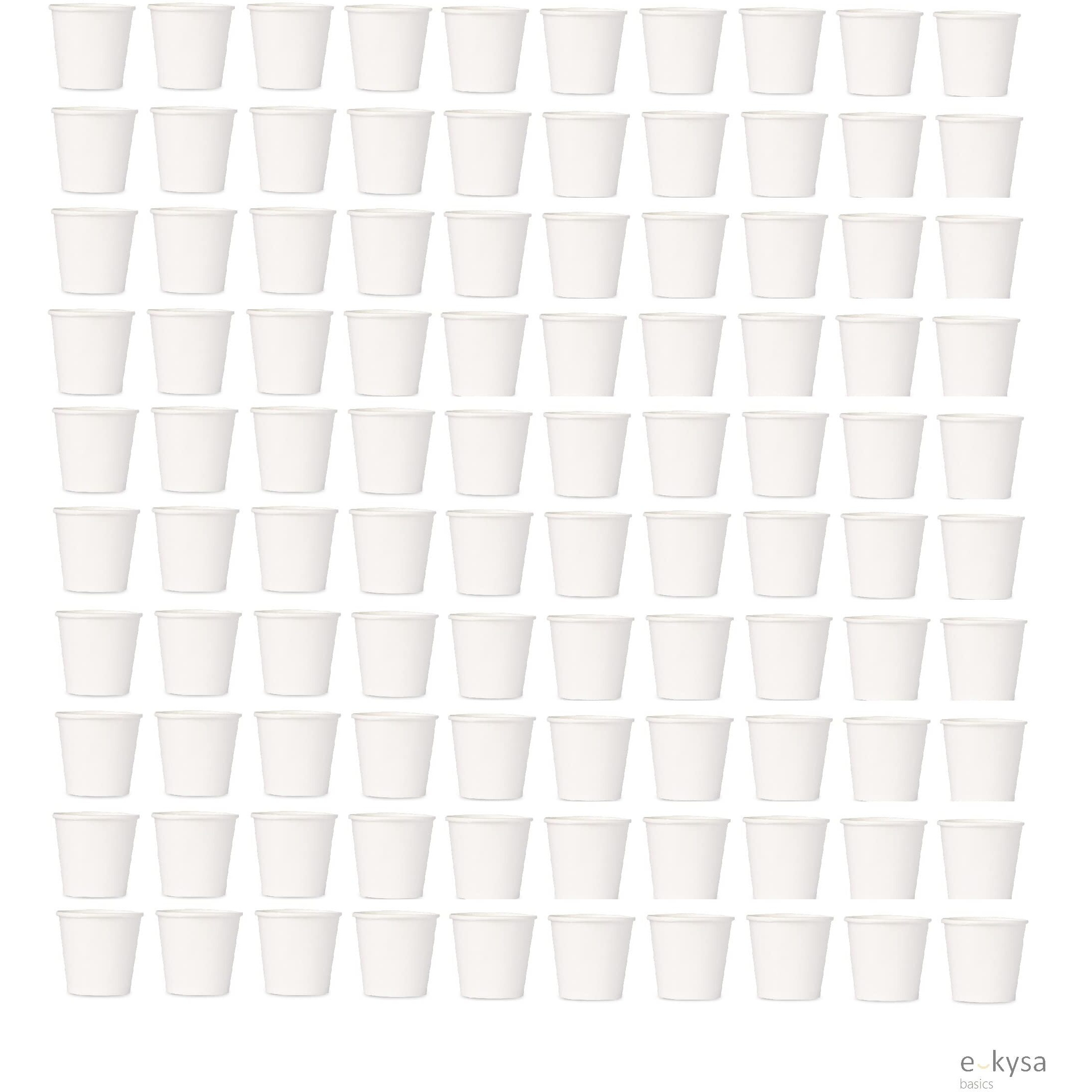 E Kysa Basics Paper Disposable Tea/Coffee Cups, Set Of 100 Pcs, 65 Ml - White