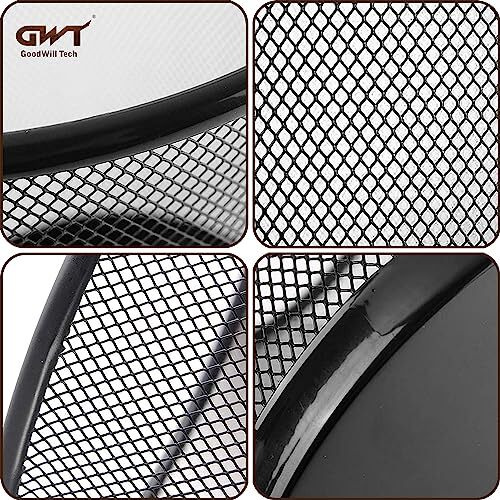 Goodwill Tech Open-Top Cylindrical Metal Mesh Recycling Dustbins- Waste Basket For Home/Office/Coffee Shop/Hotel Non-Toxic - Black (Set Of 3, Small (9L))