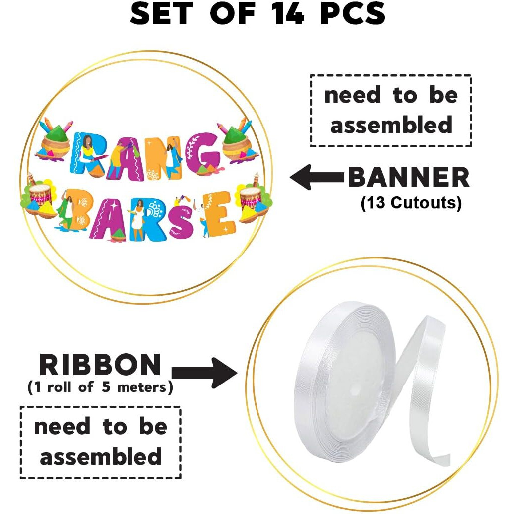 Festiko Holi Banner For Festival Decoration, Party Decoration/Colourful Banner For Holi Party (Set Of 1) - Multicolor