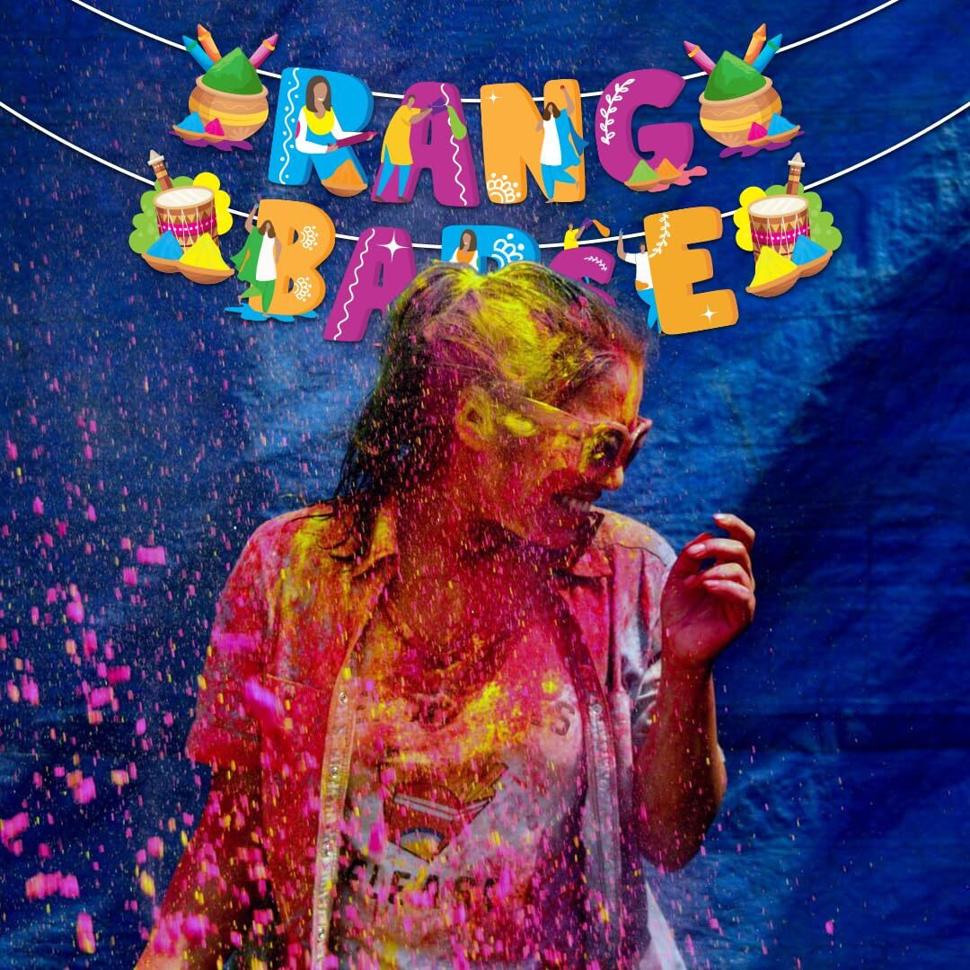 Festiko Holi Banner For Festival Decoration, Party Decoration/Colourful Banner For Holi Party (Set Of 1) - Multicolor