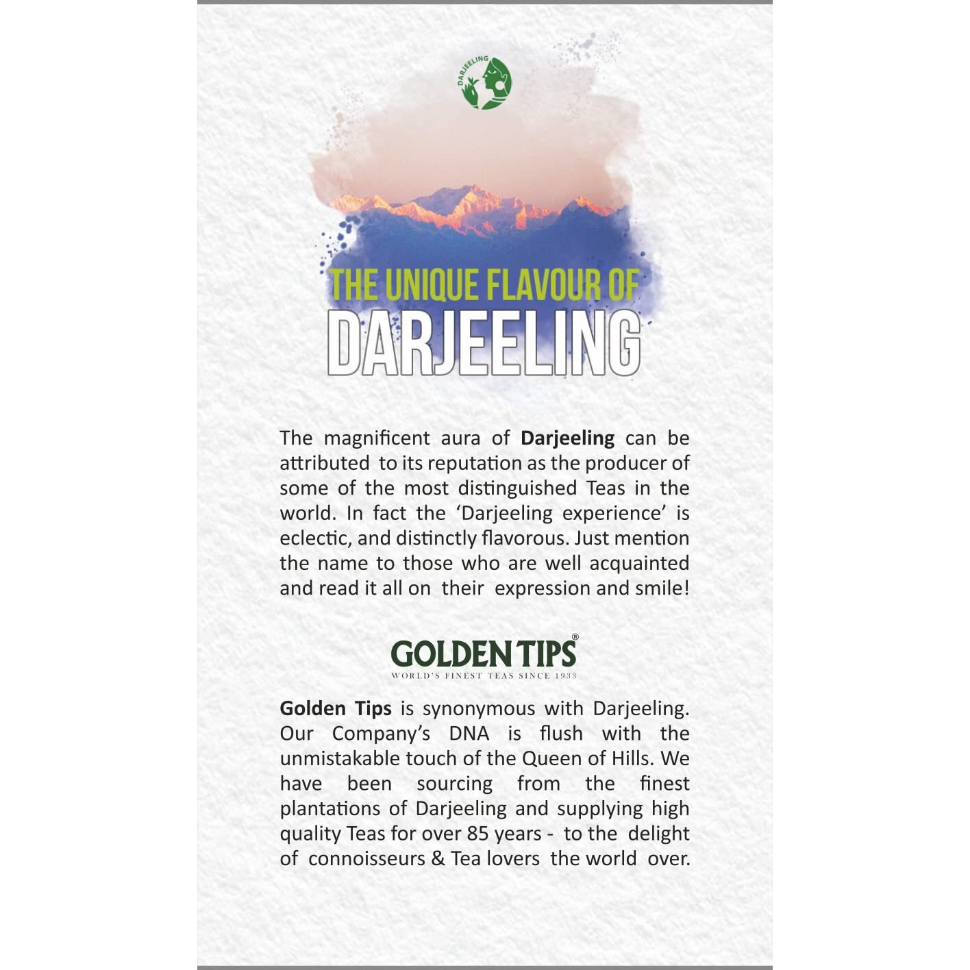 Golden Tips High Mountain Fine Darjeeling Loose Leaves Tea (100 Gm - 50 Cups)