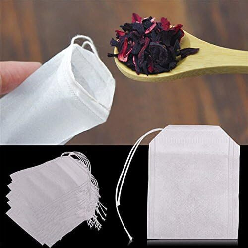 Hasthip 100 Pcs Disposable Tea Filter Bags, New Non-Woven Fabrics Empty Tea Bag With String Heal Filter Paper For Tea Leaf