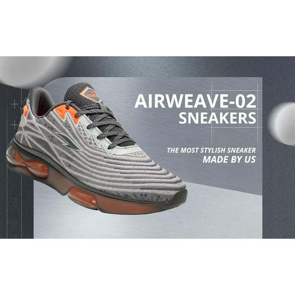 Asian Men's Airweave-02 Sports Running,Walking,Gym Shoes With Lightweight Phylon Sole With Memory Foam Casual Sneaker Shoes For Men's & Boy's, Grey - 6 Uk