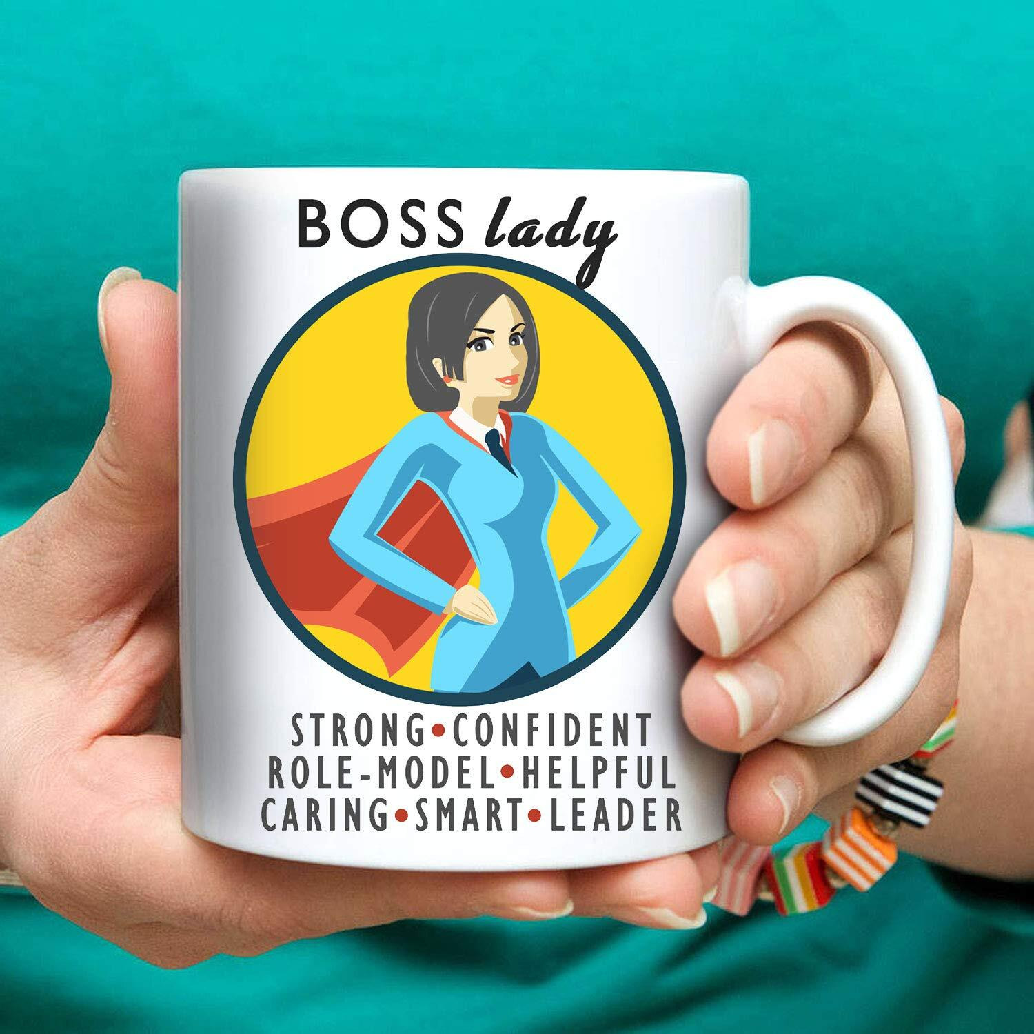 Exciting Lives - Boss Lady Ceramic Coffee Mug - Gift For Mother's Day, Birthday, Anniversary - For Boss, Wife, Daughter, Mother, Women - White - 330 Ml
