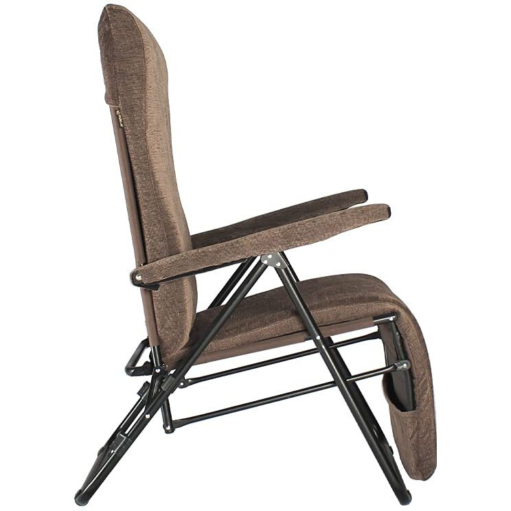 Furlay Alloy Steel Recliner Chair For Home Use|2 Years Warranty|6 Adjustable Position(Full,Coffee Brown)
