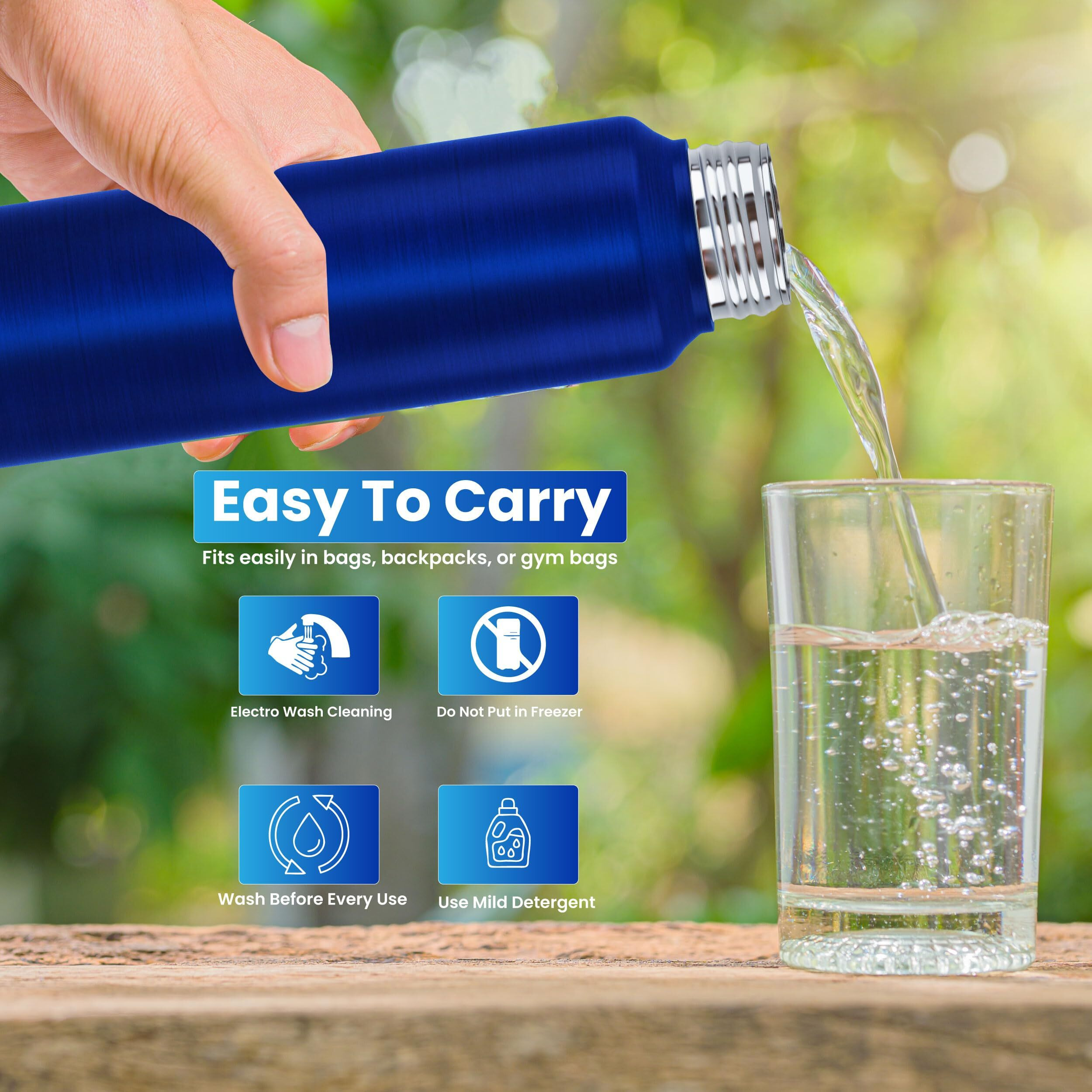 Speedex Stainless Steel Water Bottle 1 Litre, Leakproof Sipper Cap 1 Ltr, Blue, Bottles 1+ Litre For School, Gym, Office, Boys, Girls, Men, Women, Kids 1Ltr - 1000 Ml - Set Of 6