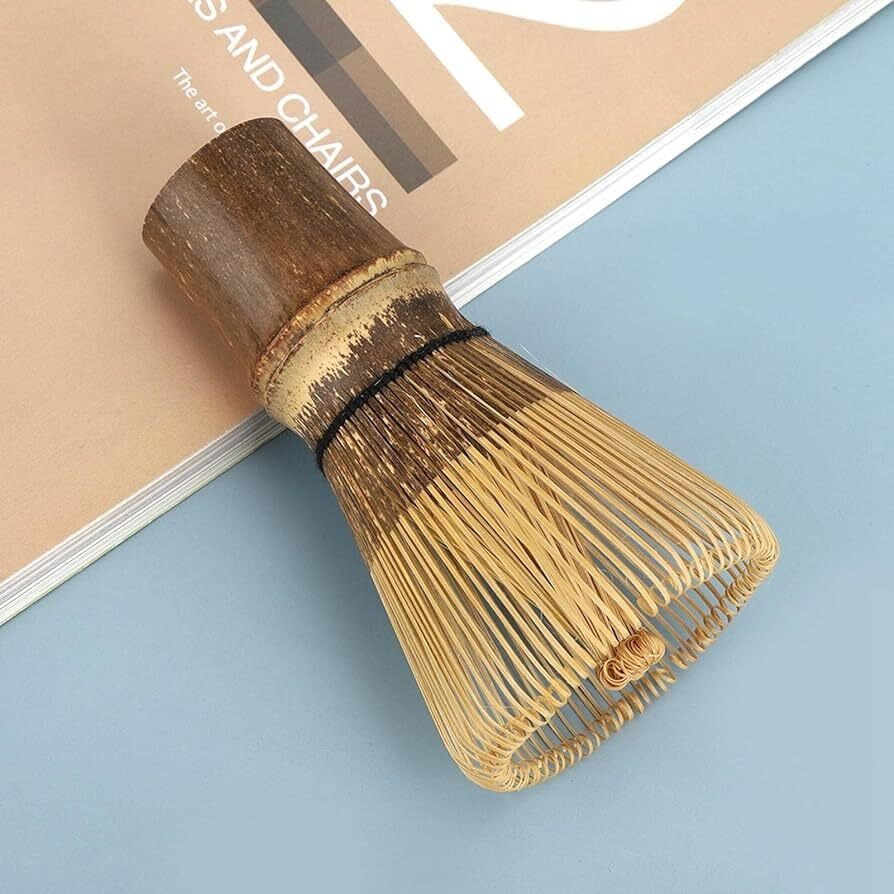 Flavoma Japanese Handmade Bamboo Matcha Whisk/Chasen/Brush - Traditional Purple/Brown Bamboo Whisk For Brewing Matcha