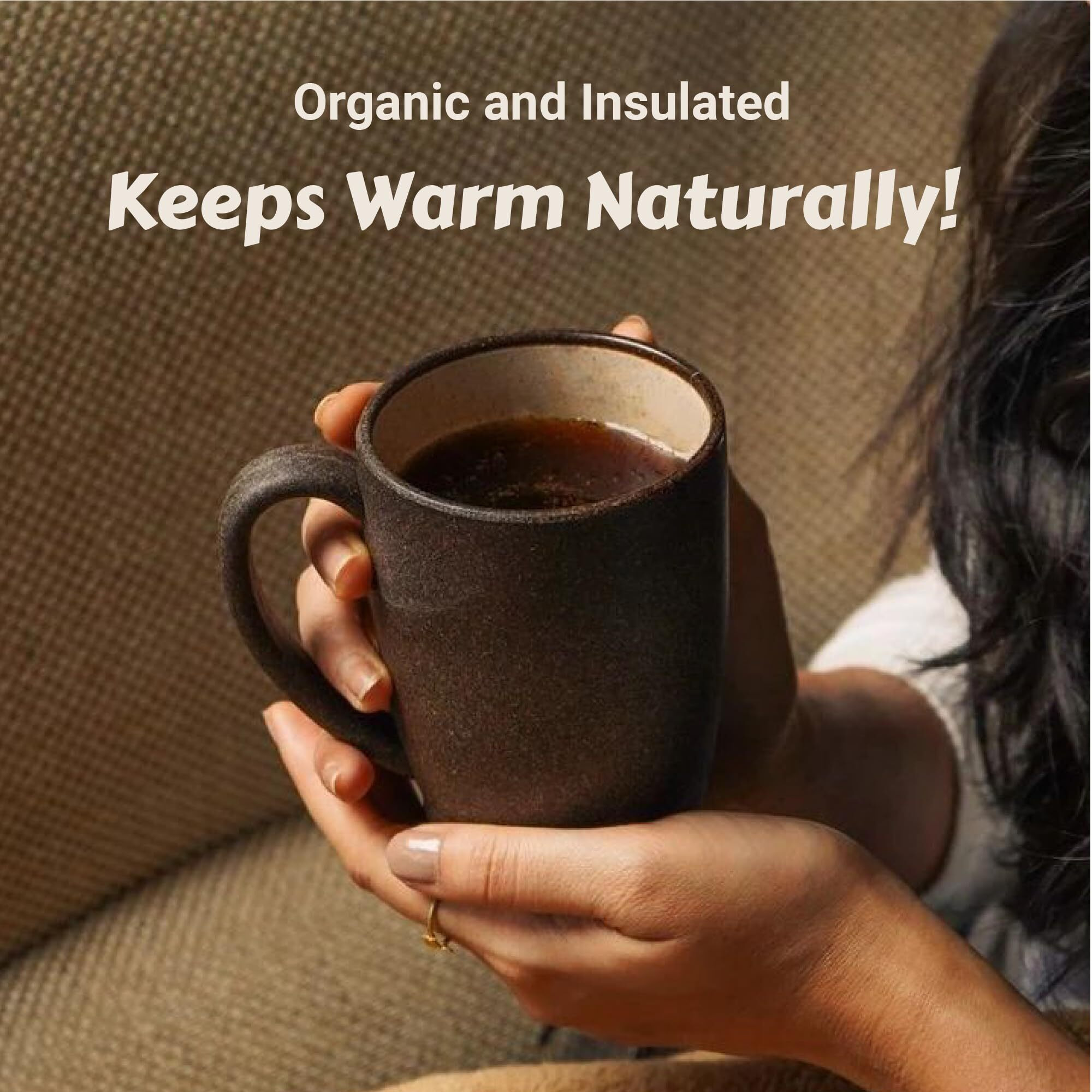 Mae Coffee Mug With Lid | 370 Ml | Crafted From Used Coffee Grounds | Eco Friendly & Sustainable Cup | Insulated | Microwave Safe | Travel Friendly | Spill Proof | Office | Home | Gift | Mug | 4 Pc