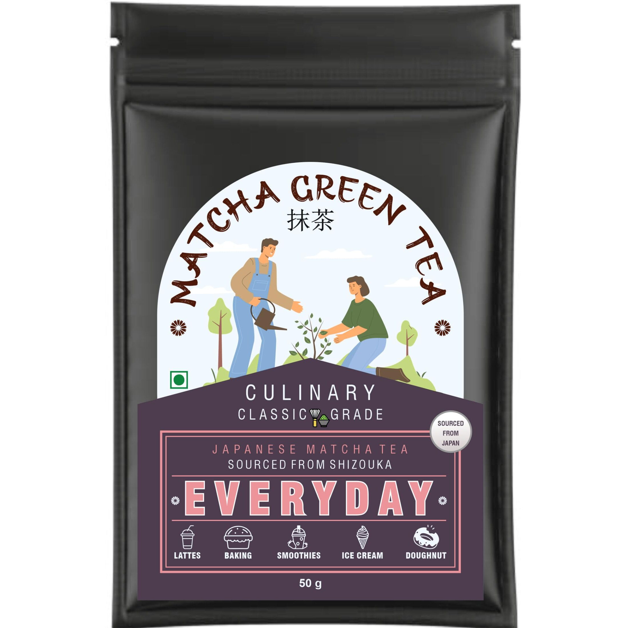 Flavoma Japanese Matcha Green Tea Powder (50G) 25 Servings | Sourced From Shizouka Japan + Japanese Handmade Bamboo Whisk/Chasen/Brush - The Perfect Set To Prepare A Traditional Cup Of Matcha (Culinary Grade)