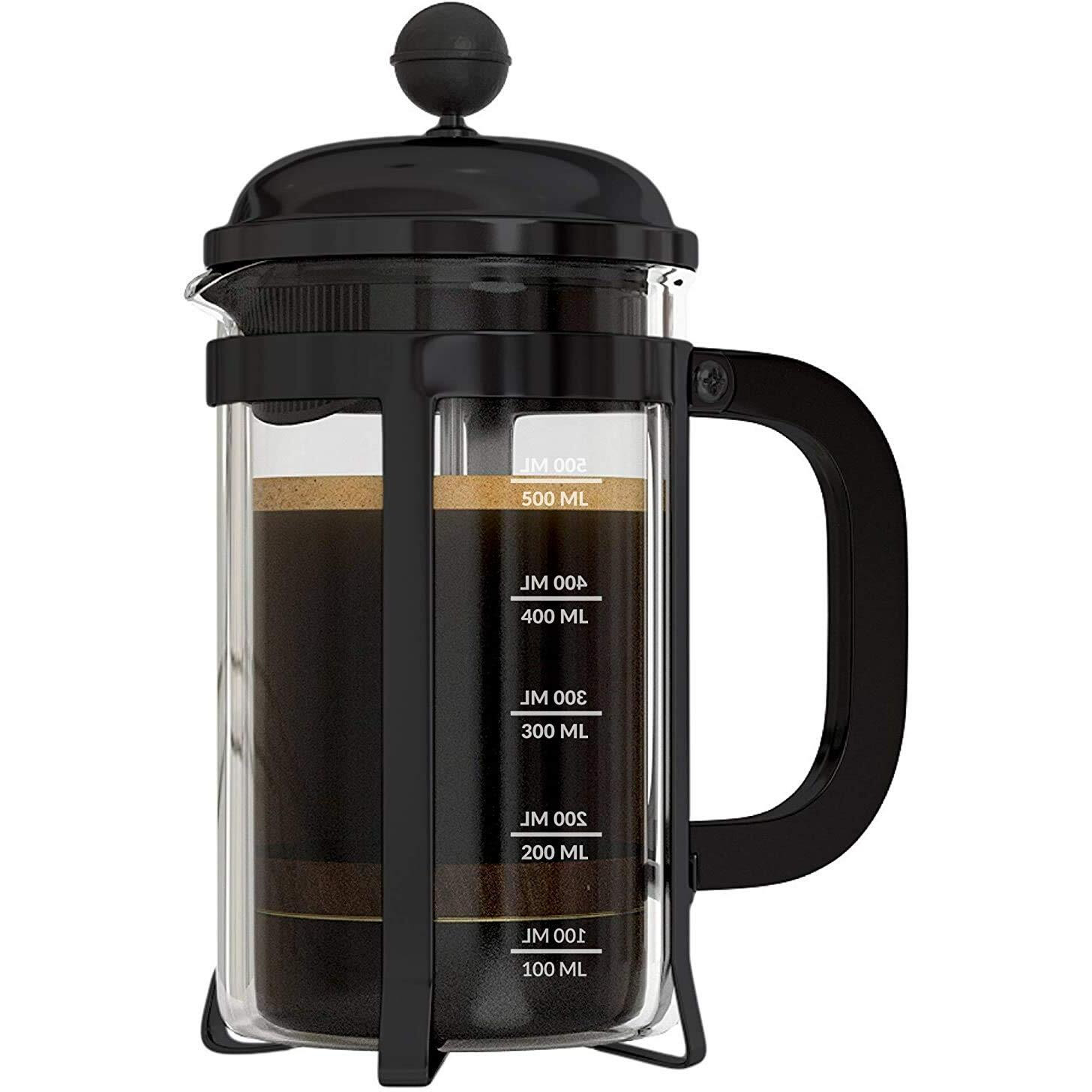 Instacuppa French Press Coffee Maker With 4 Part Superior Filtration 1000 Ml, Black