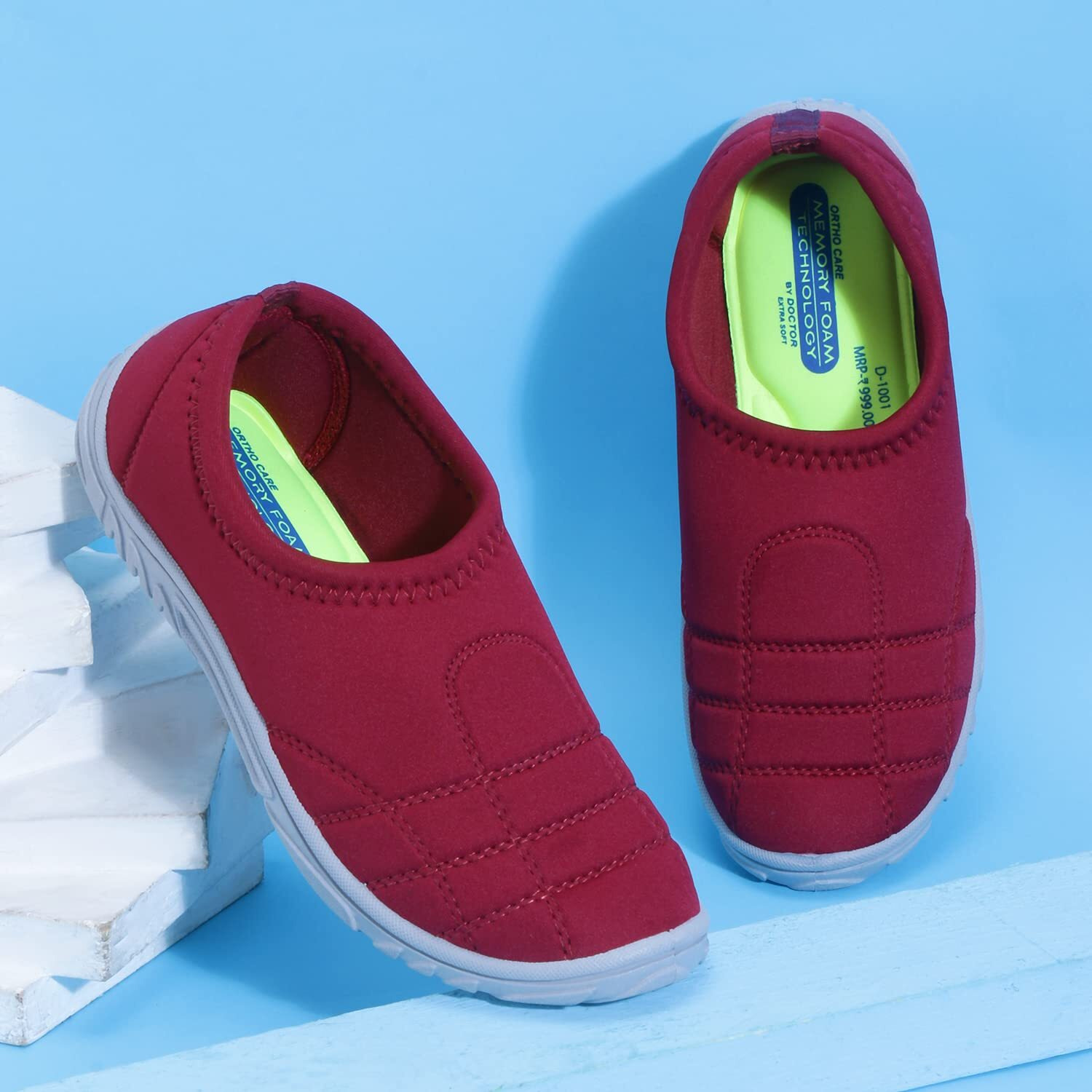 Doctor Extra Soft Memory Foam Women's Casual Shoes Shoes For Walking Gym Training,Casual, Sports,Slip-On,Lightweight Lace Up Athletics Slipon Running Sneaker For Ladies And Girls Maroon, Size_9